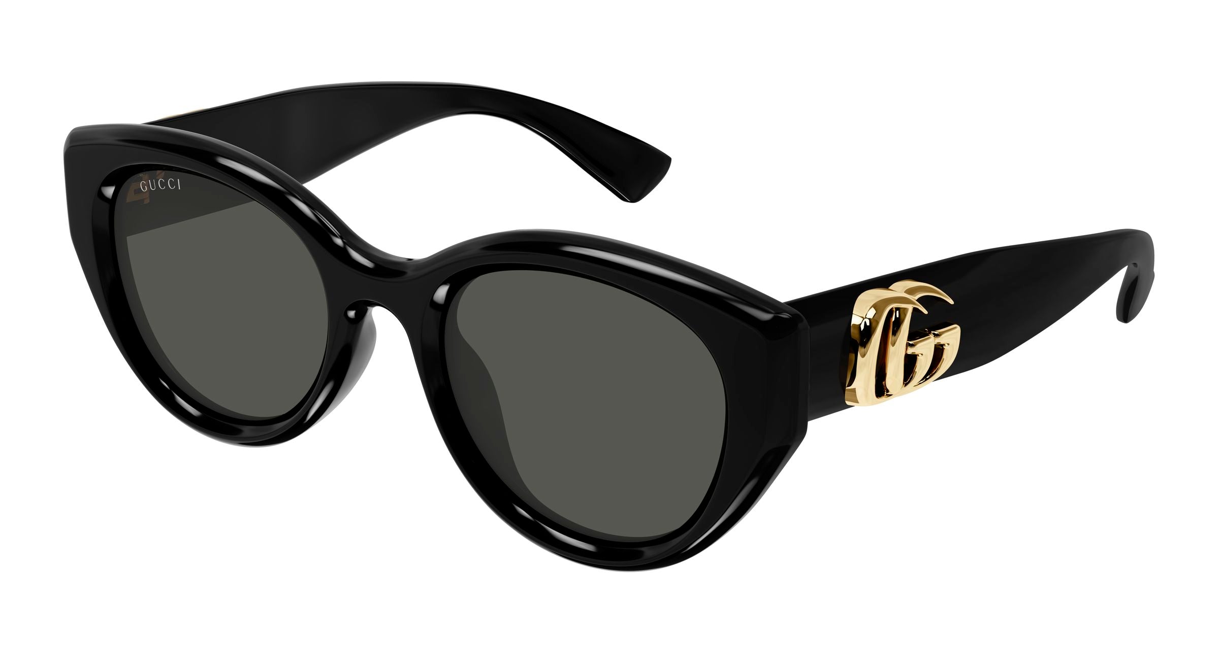 Gucci Donna Gucci GG1976SK 001 Occhiali da sole Iniettato Nero Grigio Rotonda Gucci Donna Gucci GG1976SK 001 Occhiali da sole Iniettato Nero Grigio Rotonda
