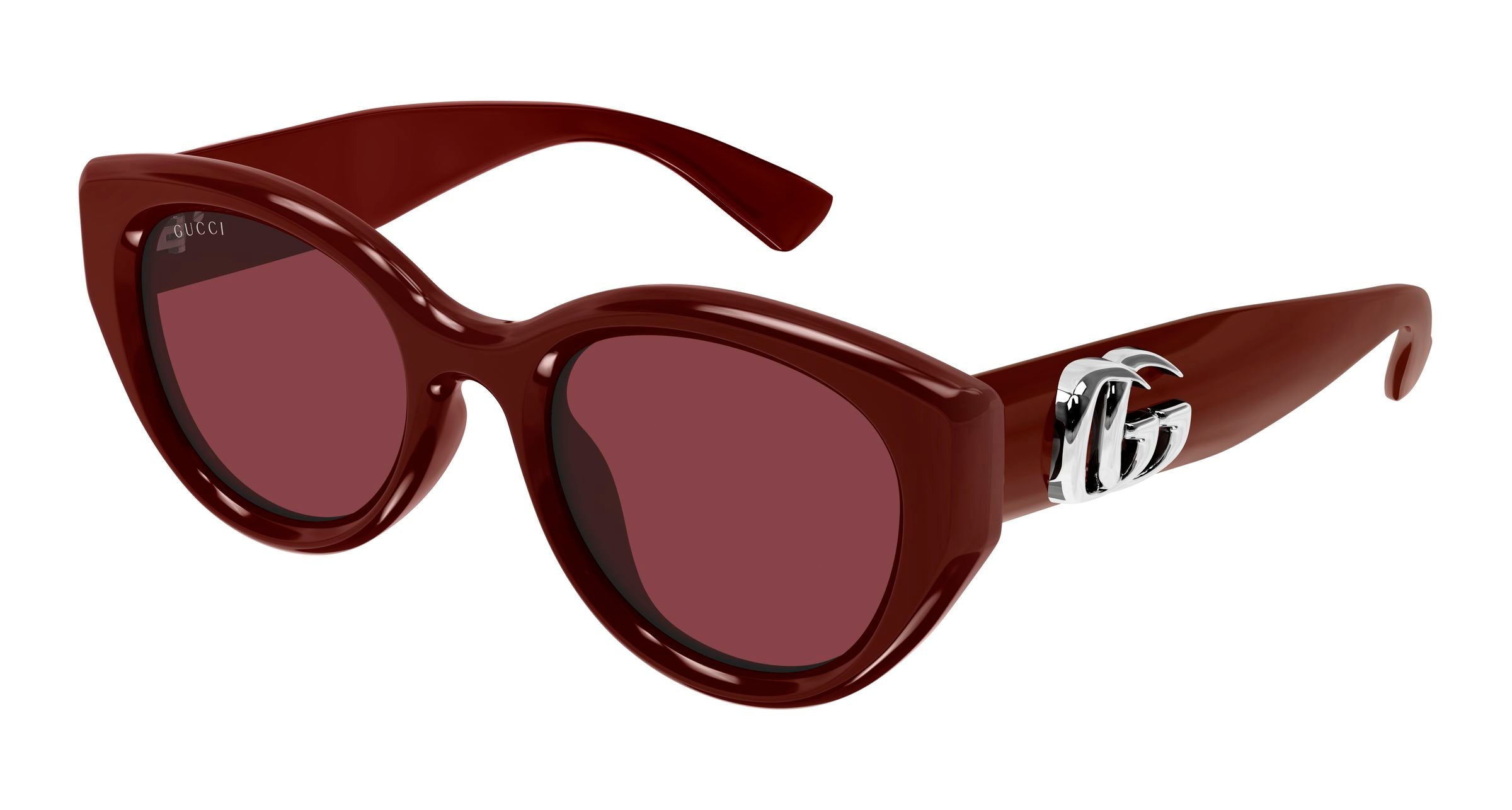 Gucci Donna Gucci GG1976SK 004 Occhiali da sole Iniettato Bordeaux Rosso Rotonda Gucci Donna Gucci GG1976SK 004 Occhiali da sole Iniettato Bordeaux Rosso Rotonda