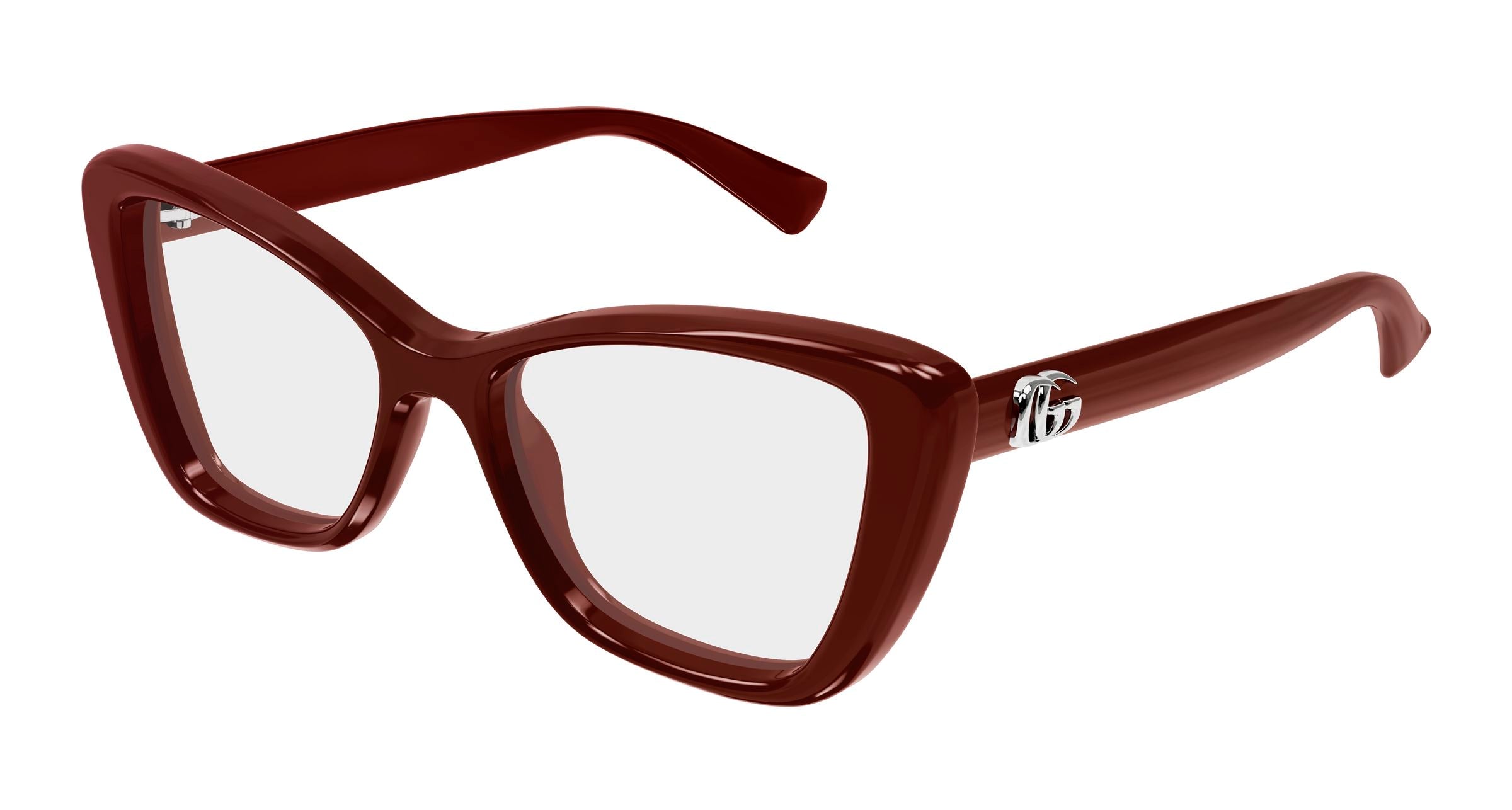 Gucci Donna Gucci GG1977O 004 Montature da vista Iniettato Bordeaux Trasparente Cat Eye Gucci Donna Gucci GG1977O 004 Montature da vista Iniettato Bordeaux Trasparente Cat Eye