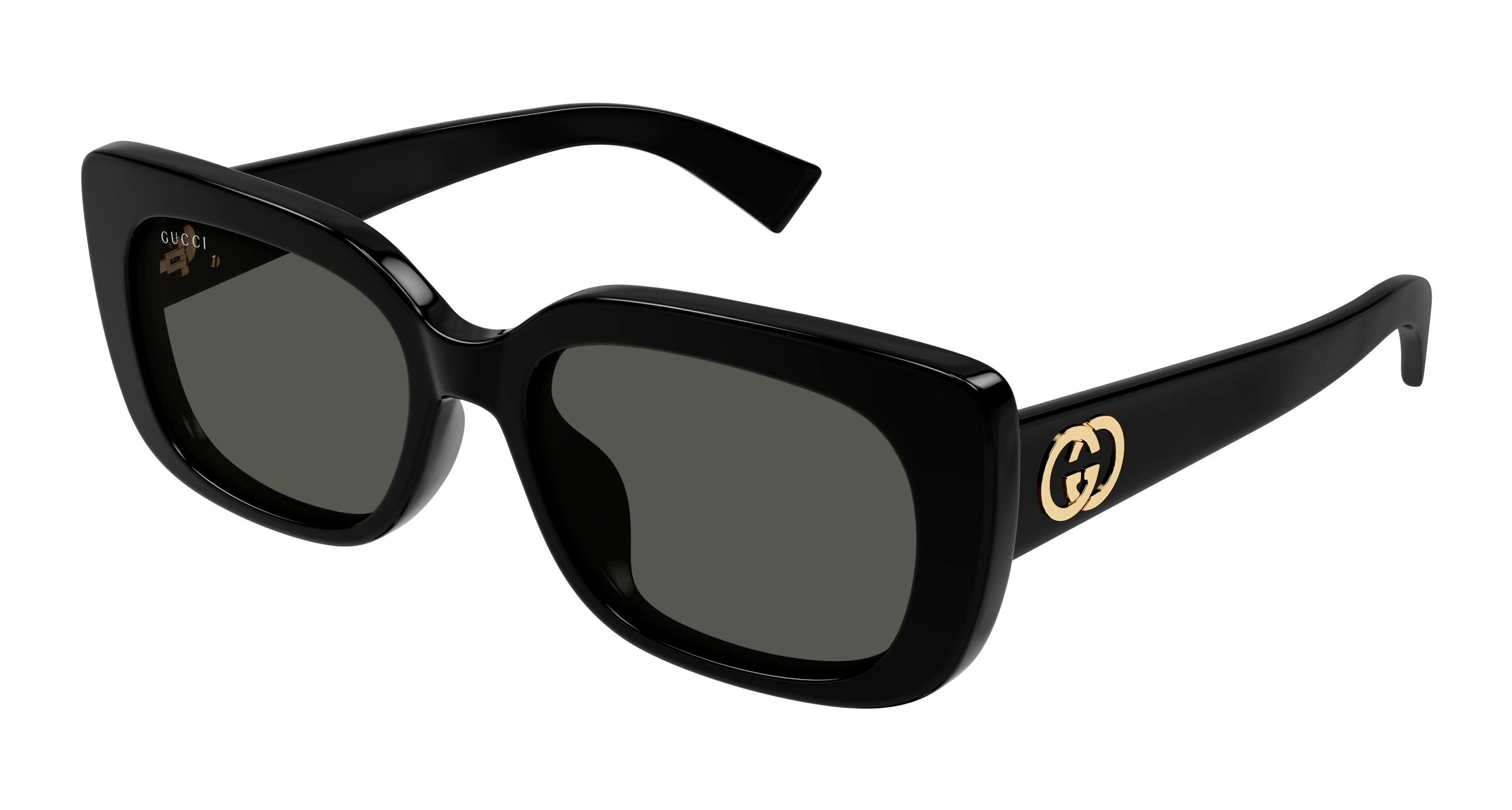 Gucci Donna Gucci GG1979SK 001 Occhiali da sole Acetato Nero Grigio Squadrata