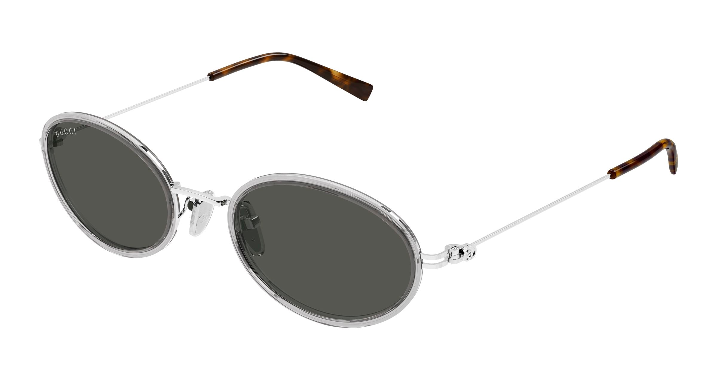 Gucci Donna Gucci GG1980S 005 Occhiali da sole Iniettato Grigio Grigio Rotonda Gucci Donna Gucci GG1980S 005 Occhiali da sole Iniettato Grigio Grigio Rotonda