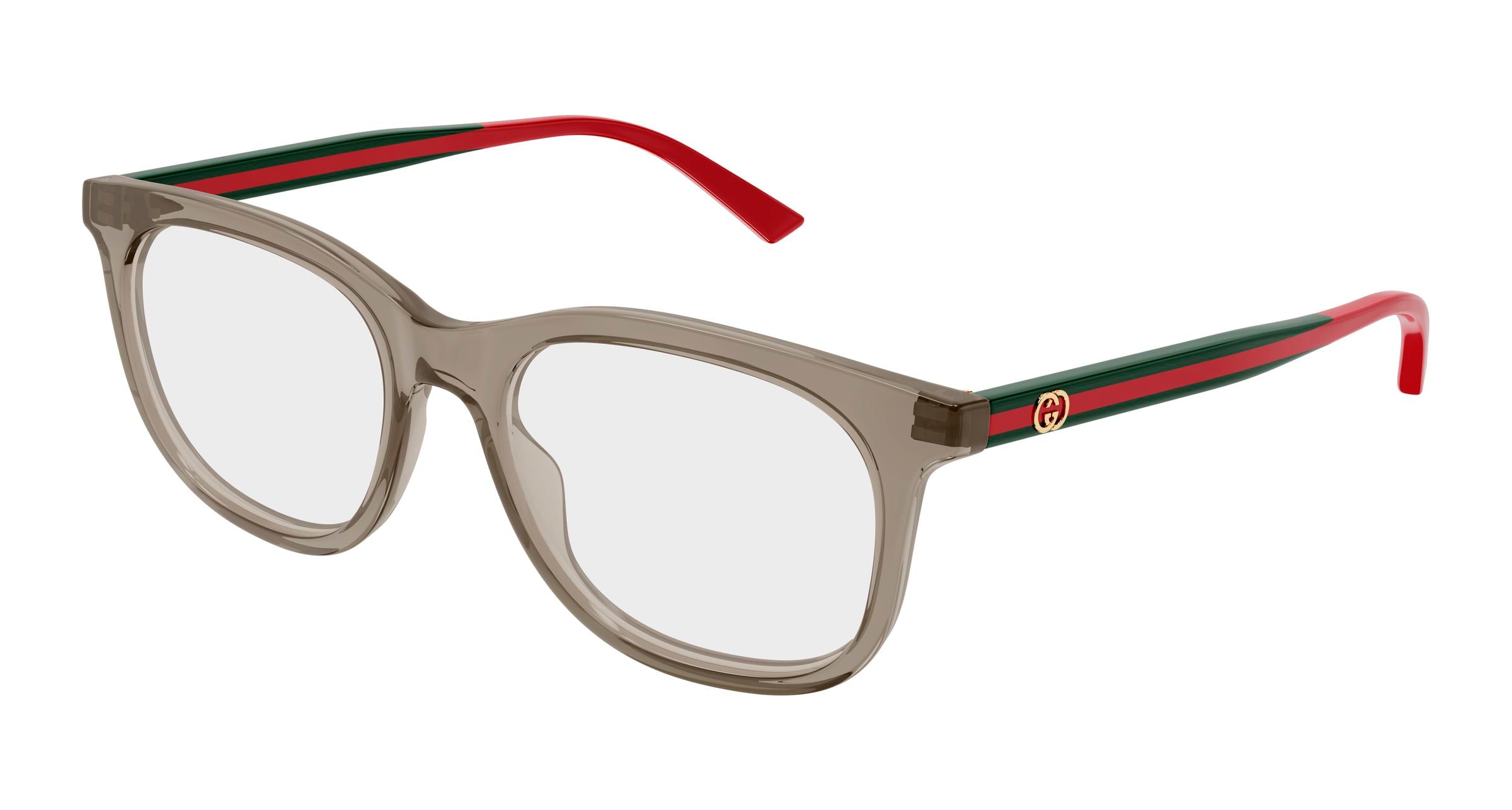 Gucci Donna Gucci GG1990O 007 Montature da vista Acetato Marrone Trasparente Squadrata
