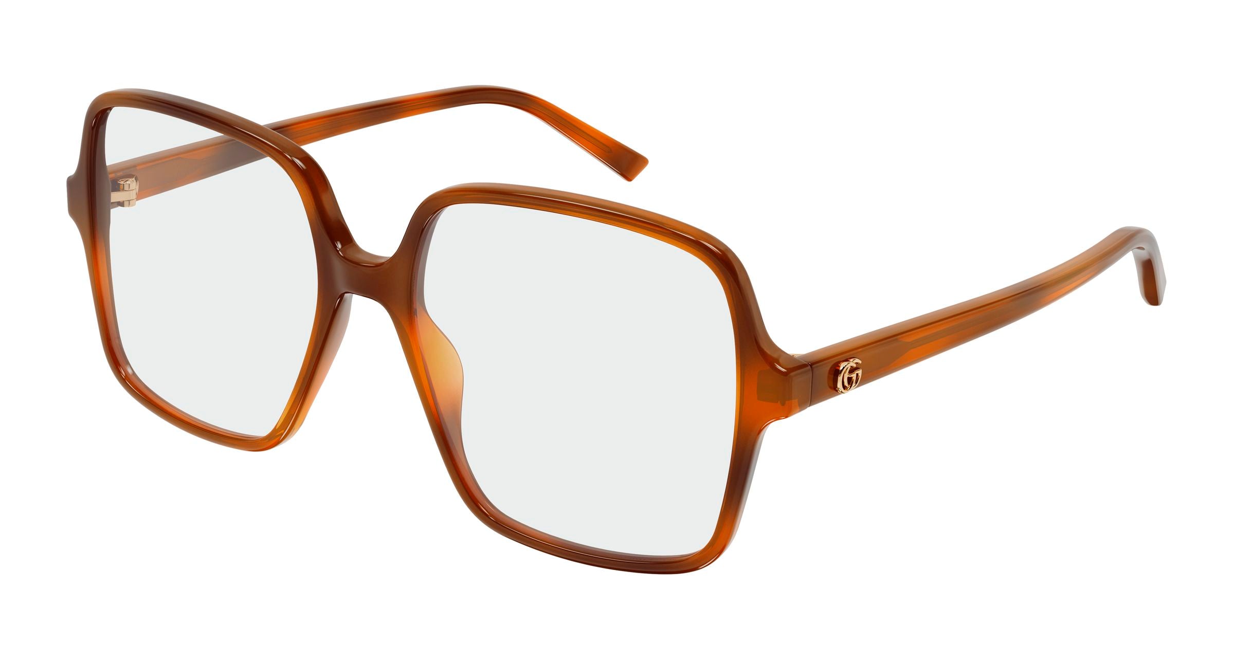 Gucci Donna Gucci GG1994O 006 Montature da vista Acetato Havana Trasparente Squadrata