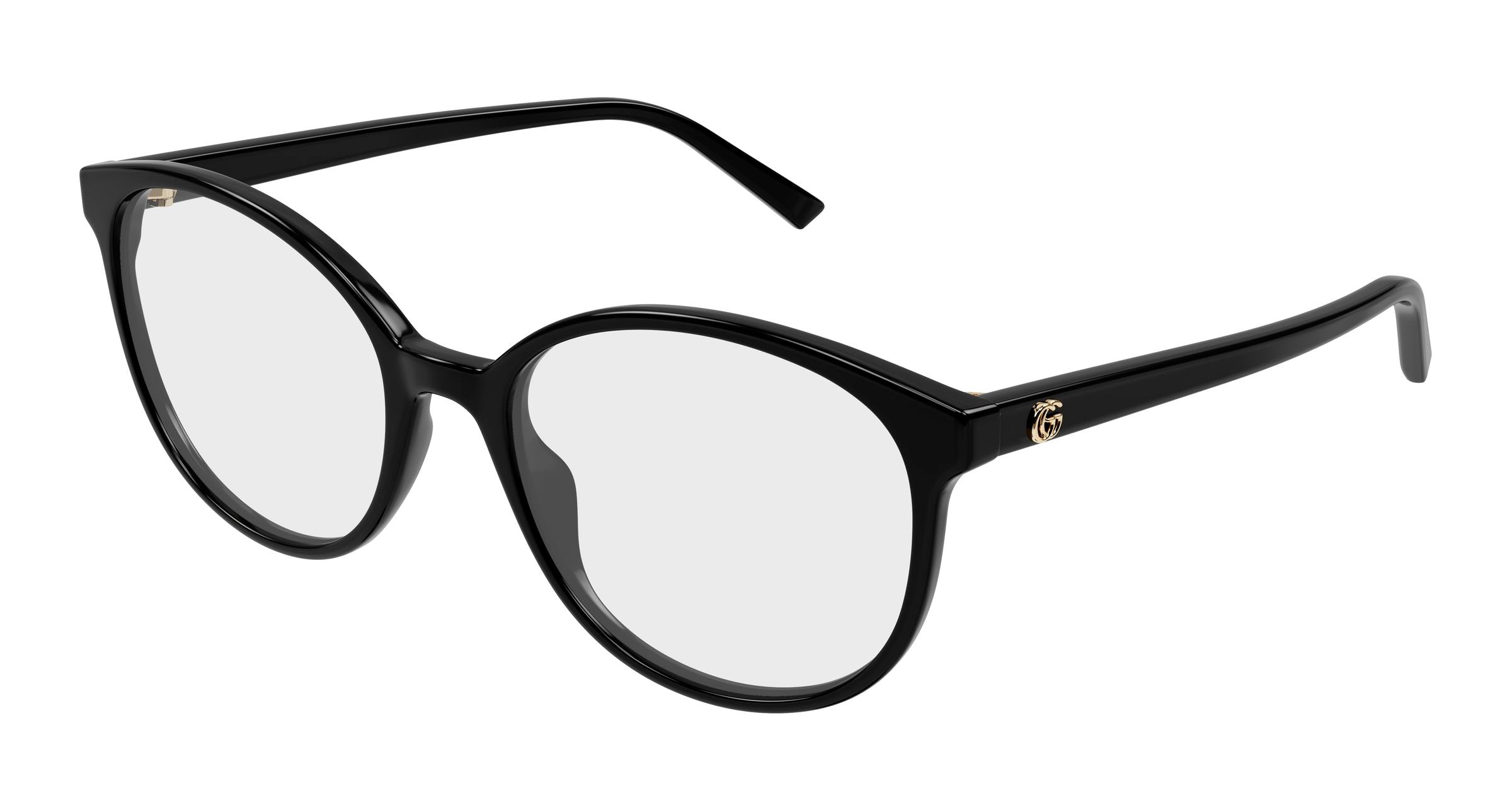 Gucci Donna Gucci GG1996O 001 Montature da vista Acetato Nero Trasparente Rotonda
