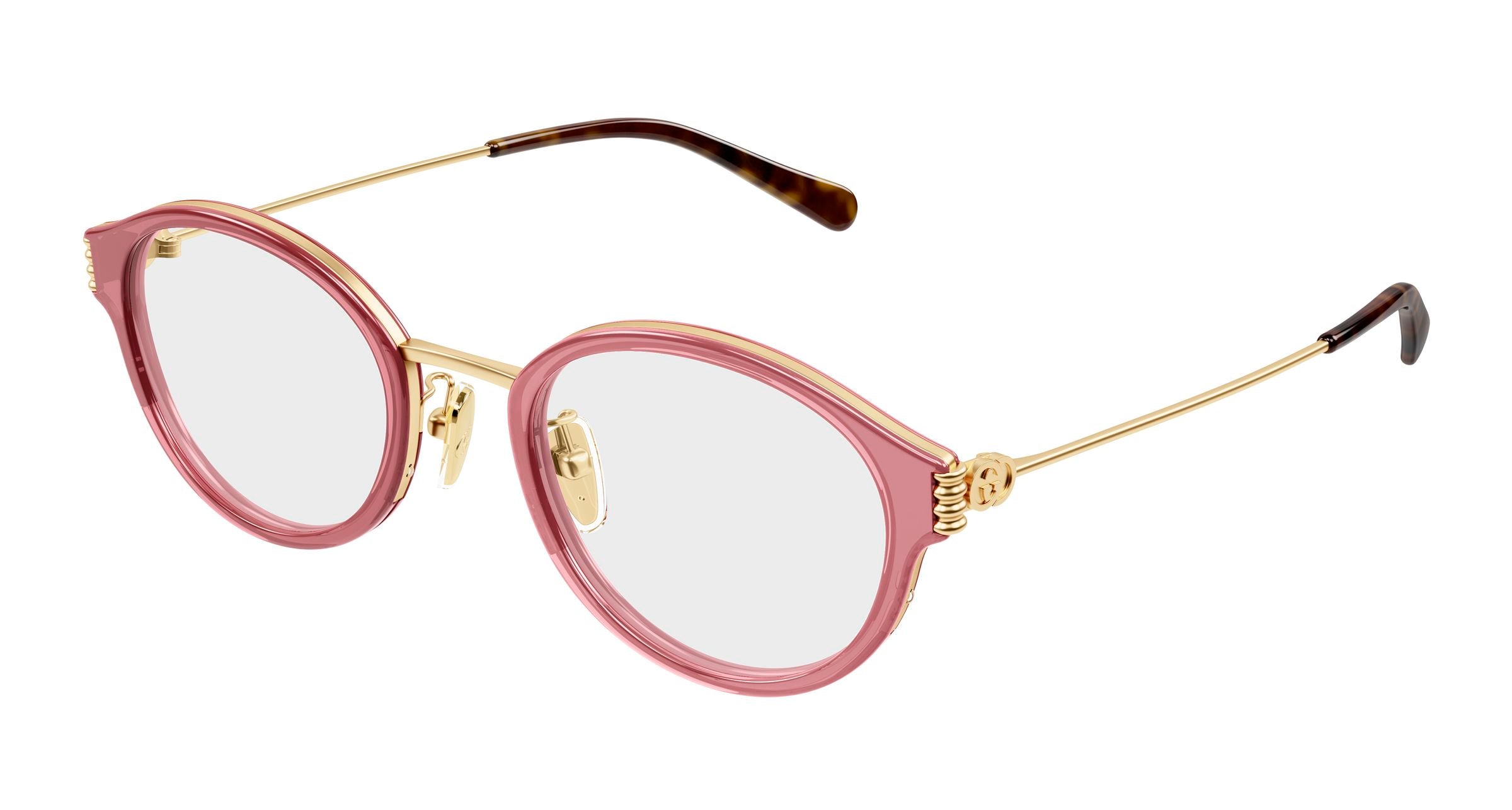Gucci Donna Gucci GG1999OJ 003 Montature da vista Acetato Rosso Trasparente Rotonda