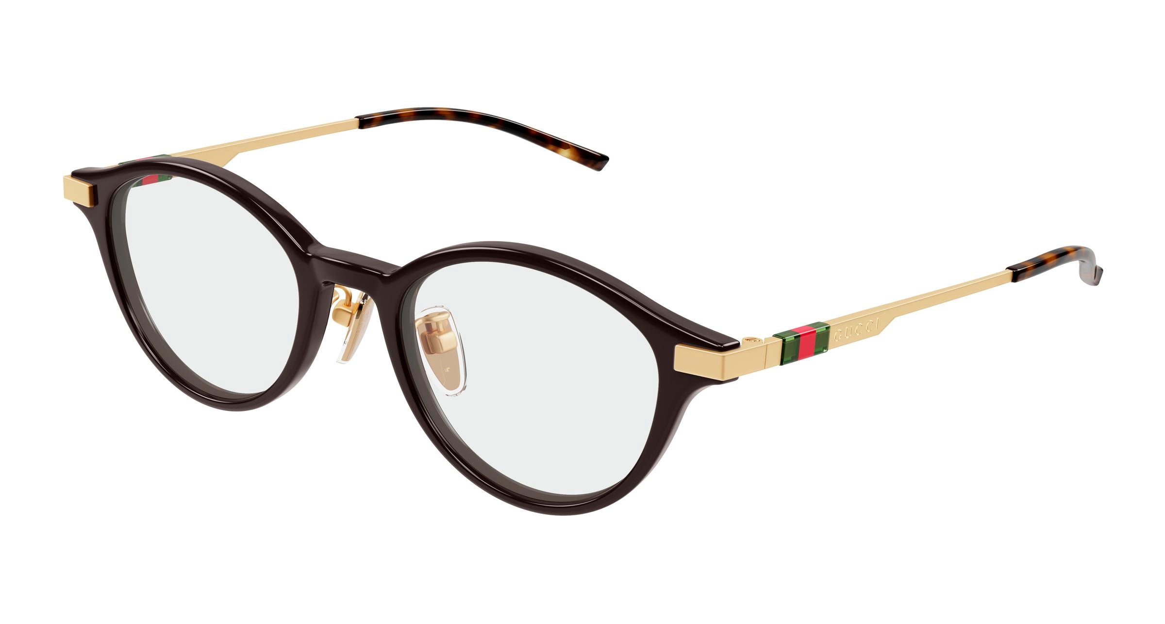 Gucci Donna Gucci GG2000OJ 002 Montature da vista Acetato Marrone Trasparente Rotonda