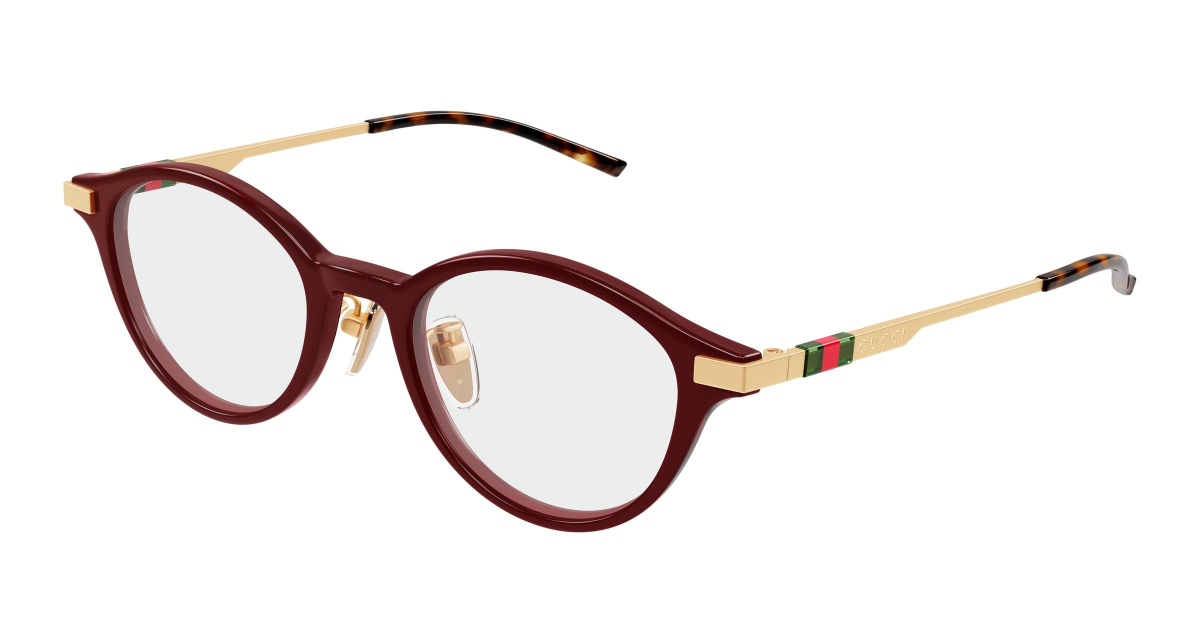 Gucci Donna Gucci GG2000OJ 003 Montature da vista Acetato Bordeaux Trasparente Rotonda Gucci Donna Gucci GG2000OJ 003 Montature da vista Acetato Bordeaux Trasparente Rotonda