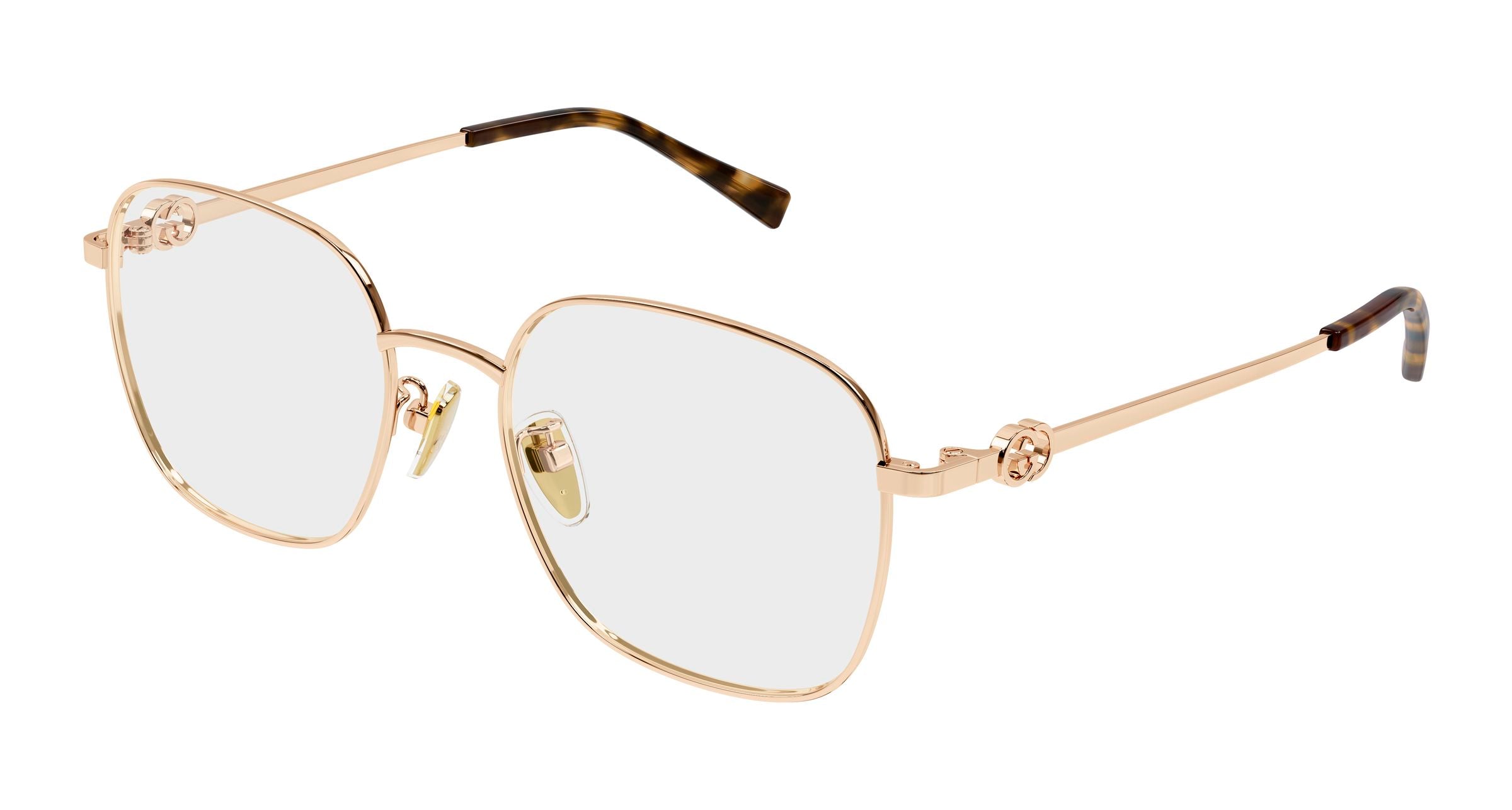 Gucci Donna Gucci GG2006OA 003 Montature da vista Metallo Oro Trasparente Rotonda