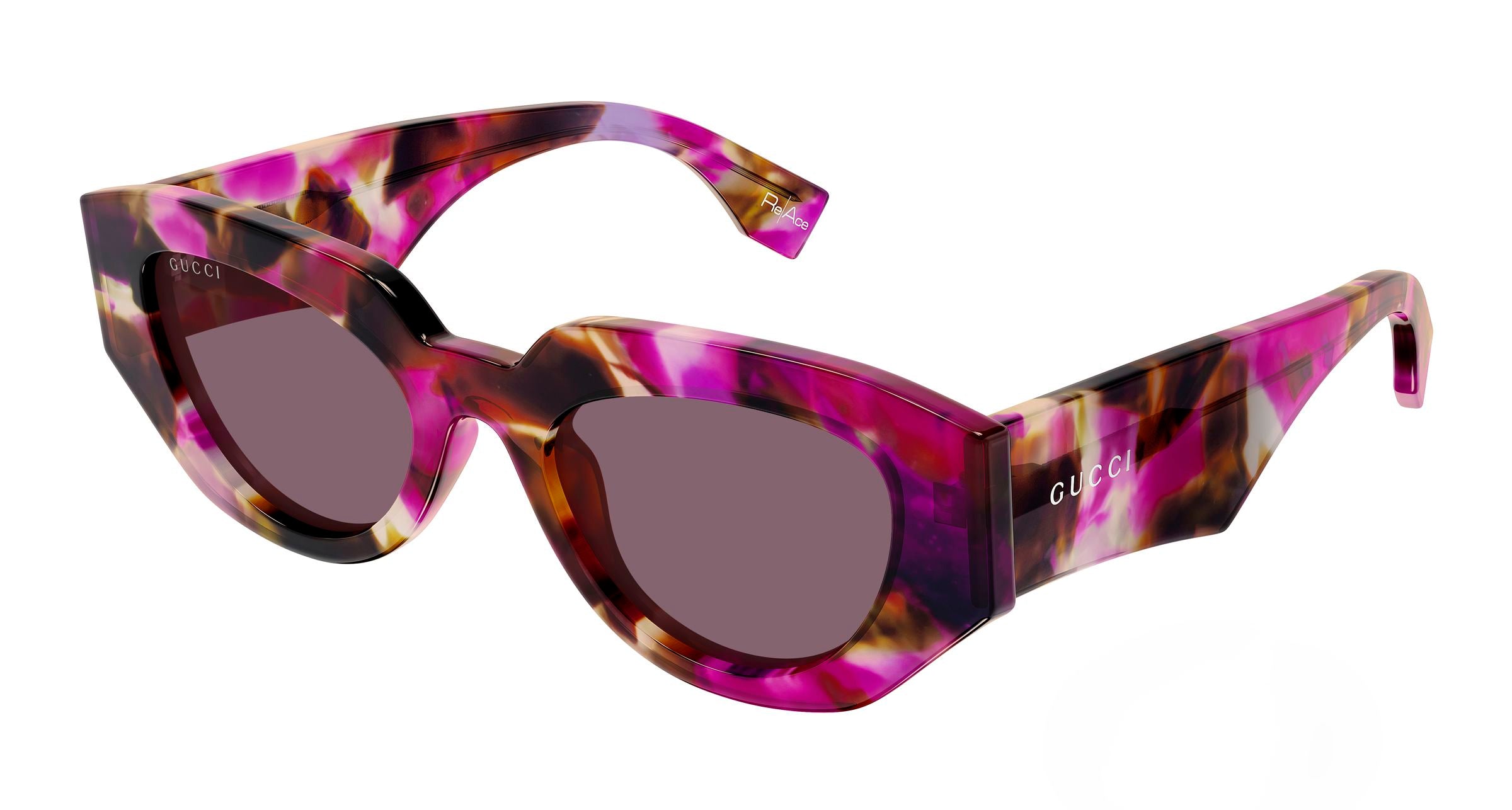 Gucci Donna Gucci GG2007S 001 Occhiali da sole Acetato Havana Viola Cat Eye