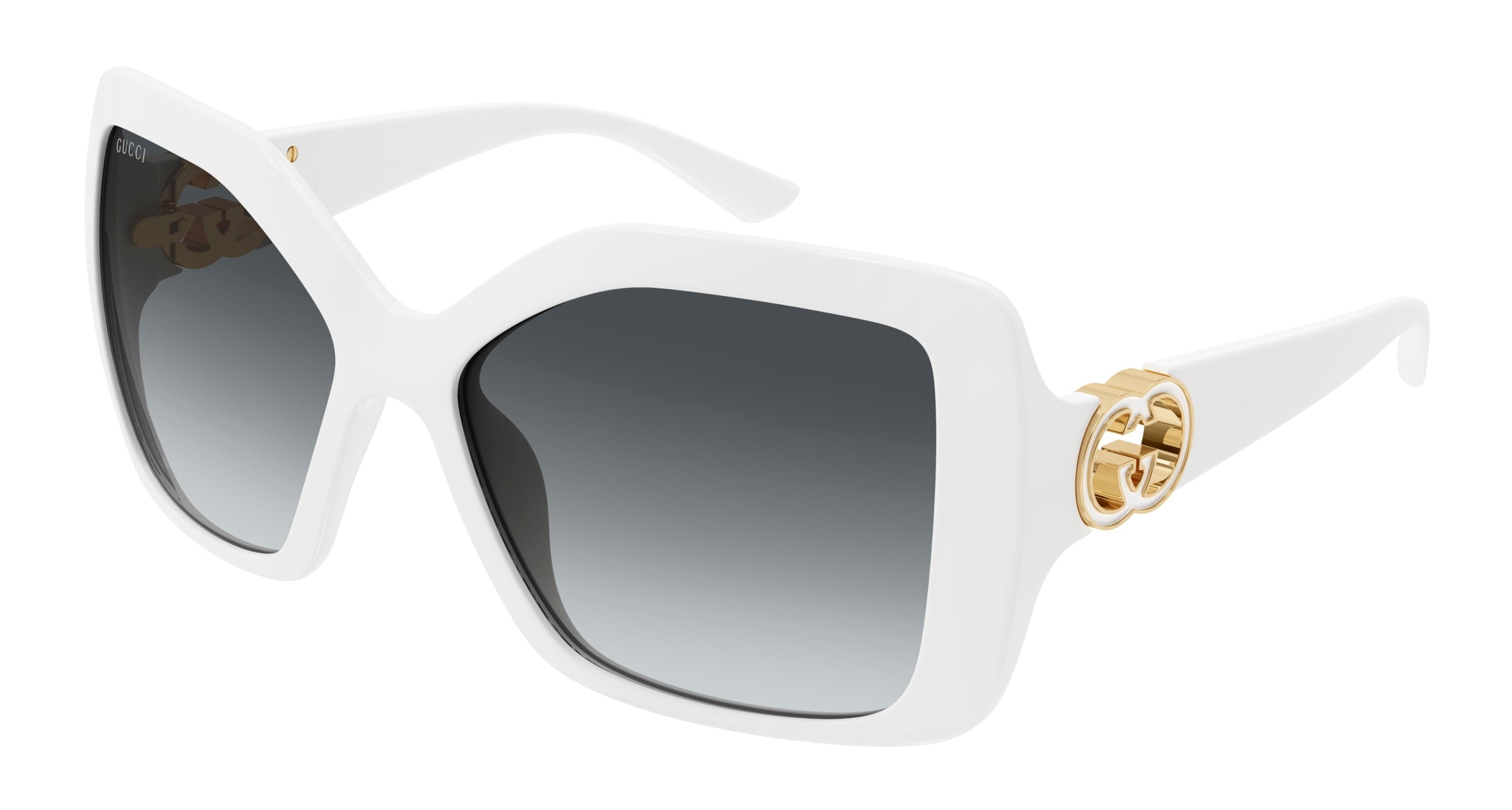 Gucci Donna Gucci GG2015S 003 Occhiali da sole Iniettato Bianco Grigio Squadrata Gucci Donna Gucci GG2015S 003 Occhiali da sole Iniettato Bianco Grigio Squadrata