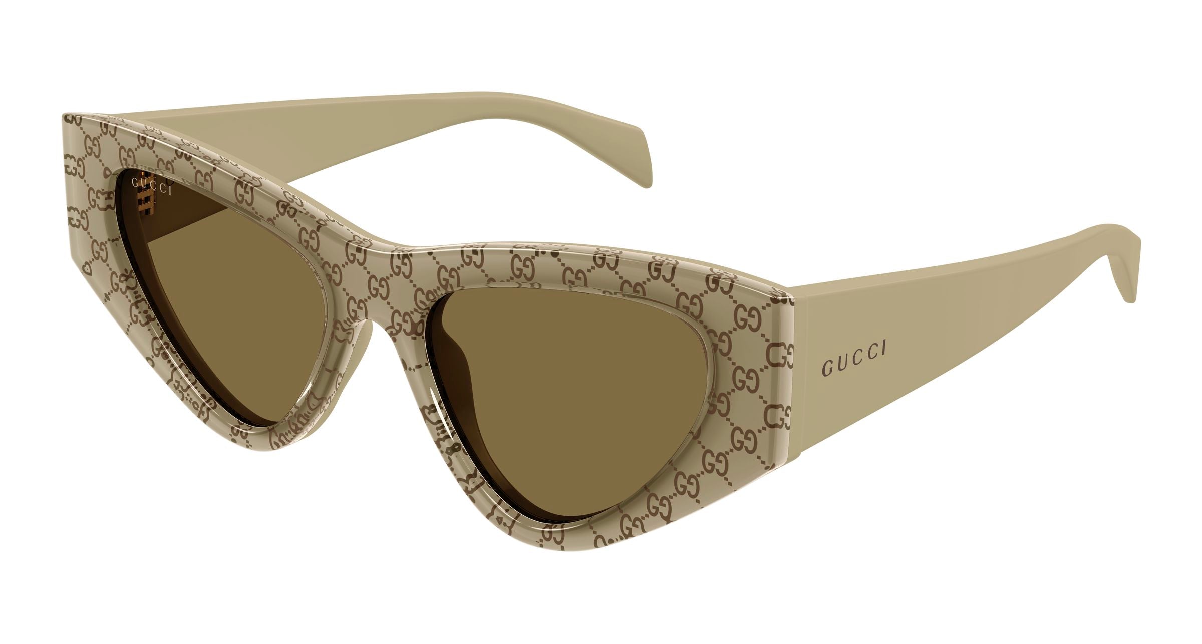 Gucci Donna Gucci GG2019S 005 Occhiali da sole Acetato Beige Marrone Cat Eye Gucci Donna Gucci GG2019S 005 Occhiali da sole Acetato Beige Marrone Cat Eye