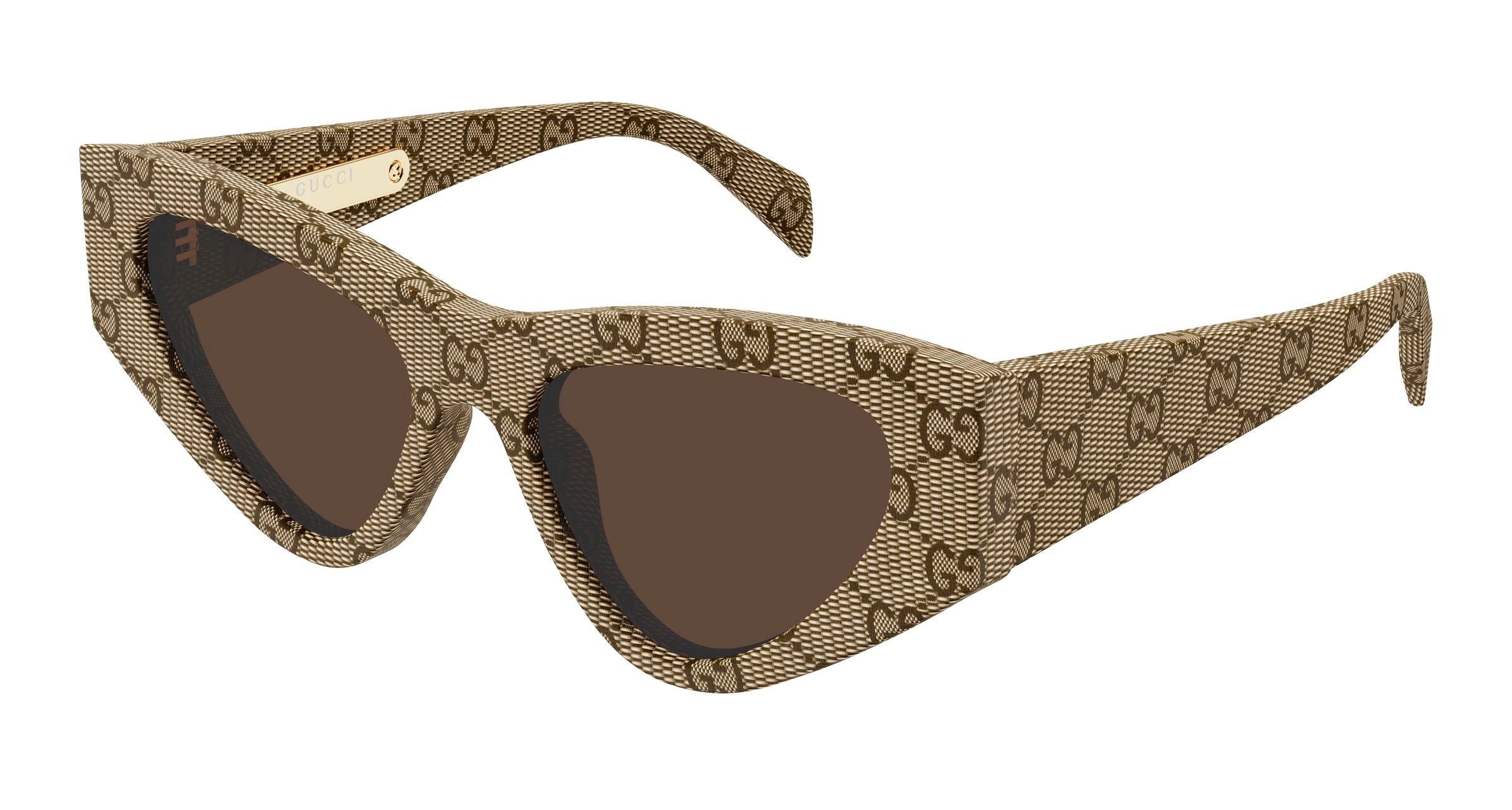 Gucci Donna Gucci GG2019S 006 Occhiali da sole Acetato Beige Marrone Cat Eye Gucci Donna Gucci GG2019S 006 Occhiali da sole Acetato Beige Marrone Cat Eye