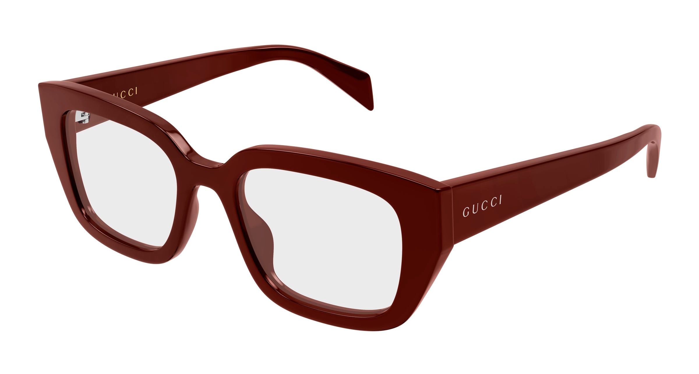 Gucci Donna Gucci GG2021O 003 Montature da vista Acetato Bordeaux Trasparente Cat Eye Gucci Donna Gucci GG2021O 003 Montature da vista Acetato Bordeaux Trasparente Cat Eye