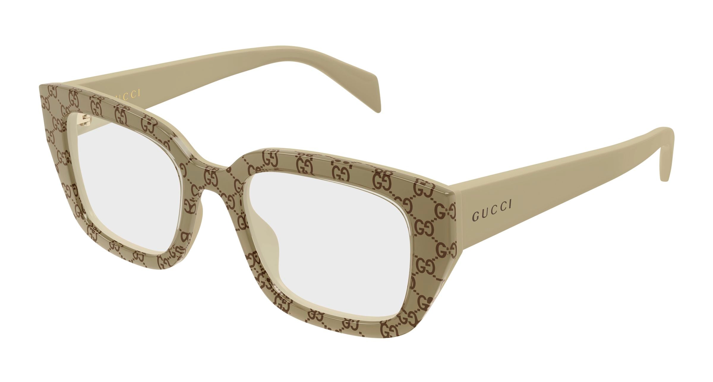 Gucci Donna Gucci GG2021O 005 Montature da vista Acetato Beige Trasparente Cat Eye Gucci Donna Gucci GG2021O 005 Montature da vista Acetato Beige Trasparente Cat Eye
