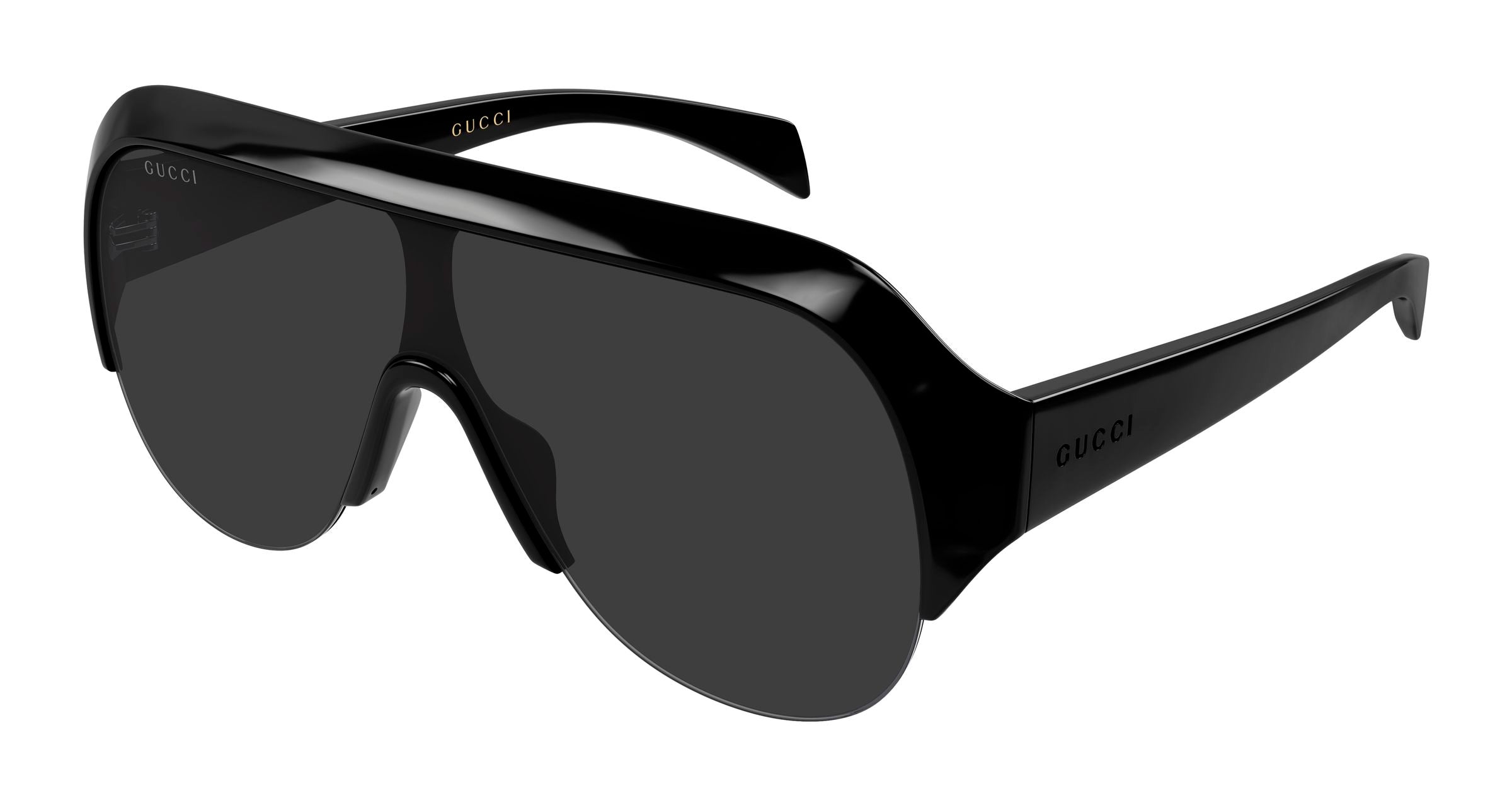 Gucci Donna Gucci GG2023S 001 Occhiali da sole Bio-iniettato Nero Grigio Maschera Gucci Donna Gucci GG2023S 001 Occhiali da sole Bio-iniettato Nero Grigio Maschera