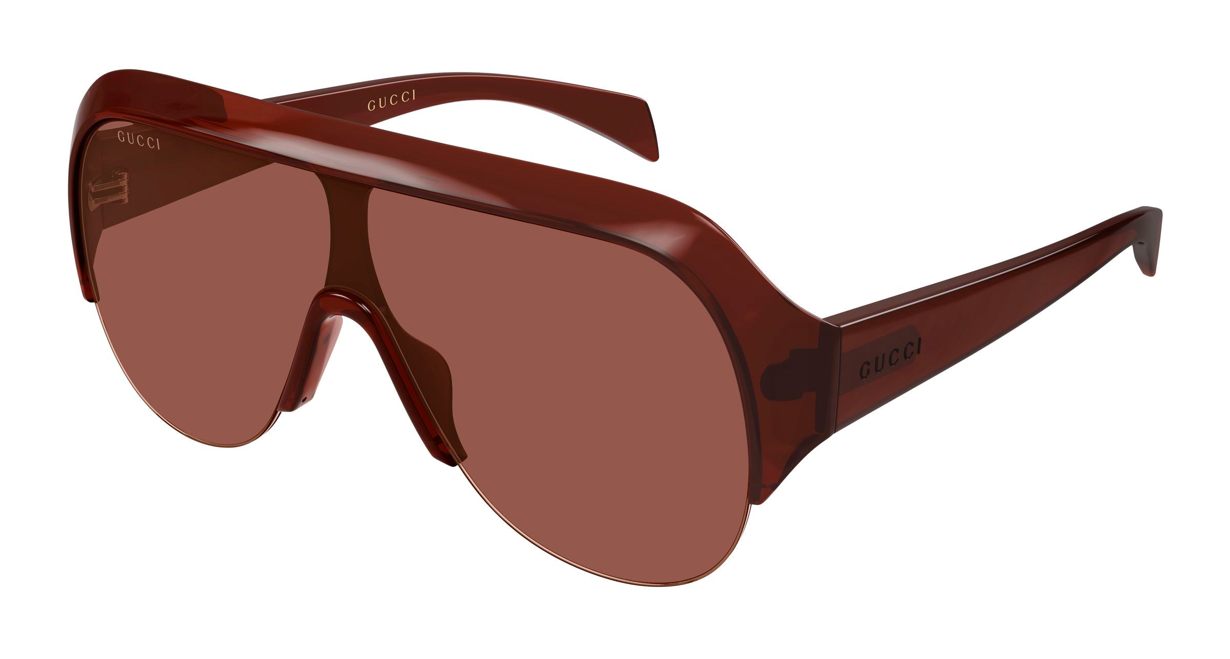 Gucci Donna Gucci GG2023S 004 Occhiali da sole Bio-iniettato Bordeaux Marrone Maschera Gucci Donna Gucci GG2023S 004 Occhiali da sole Bio-iniettato Bordeaux Marrone Maschera