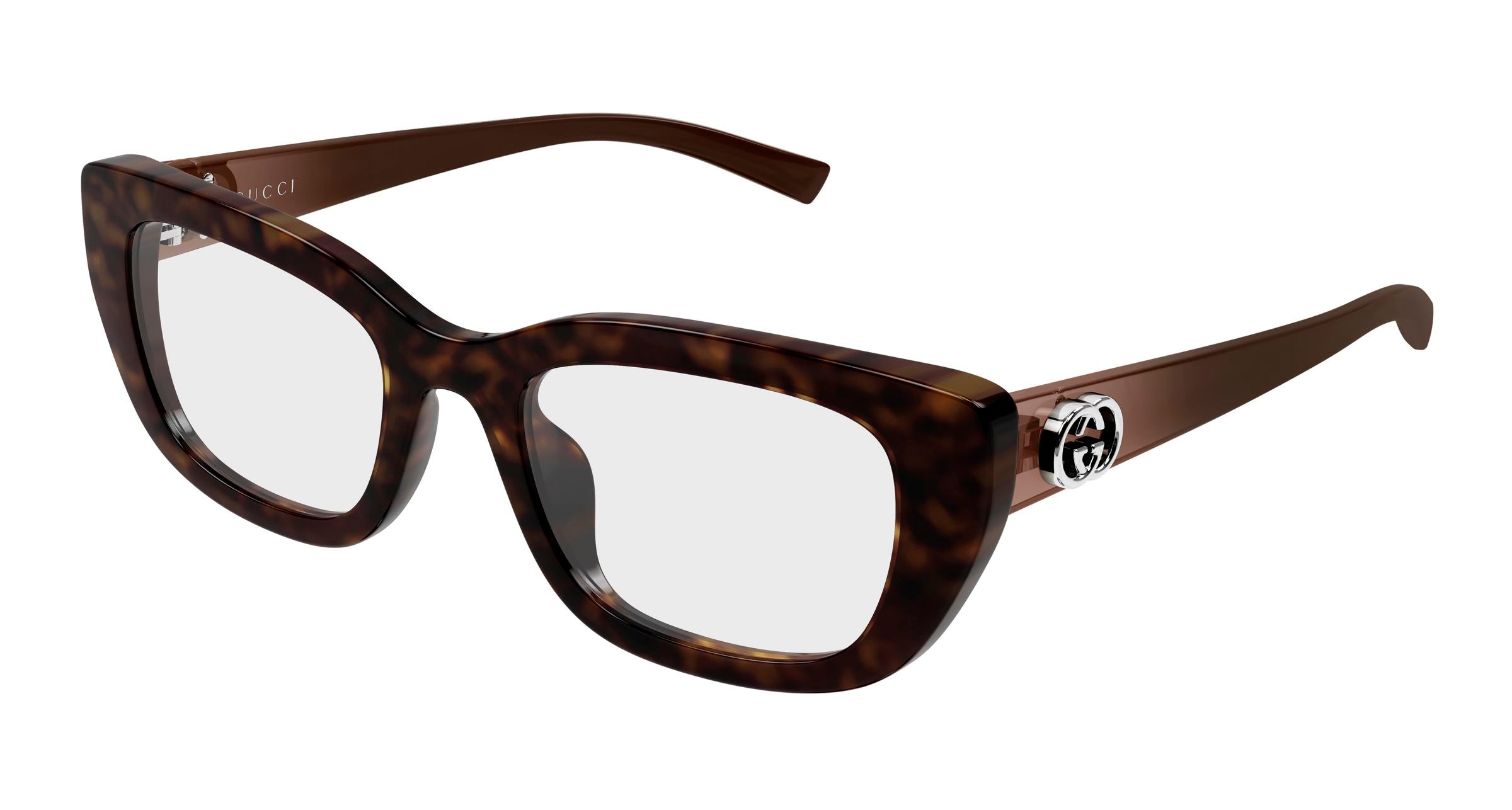 Gucci Donna Gucci GG2027O 002 Montature da vista Iniettato Havana Trasparente Cat Eye Gucci Donna Gucci GG2027O 002 Montature da vista Iniettato Havana Trasparente Cat Eye