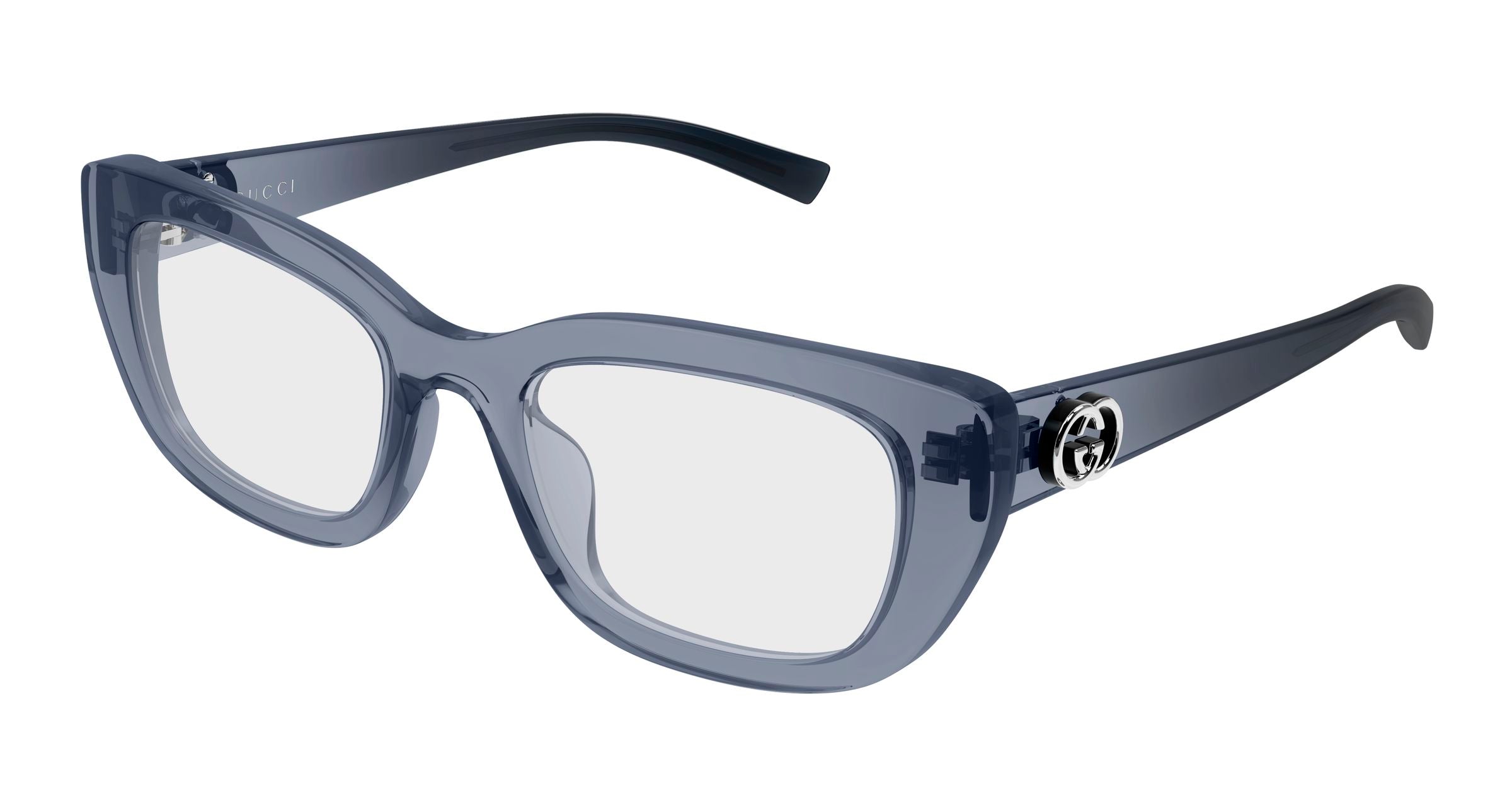 Gucci Donna Gucci GG2027O 003 Montature da vista Iniettato Grigio Trasparente Cat Eye Gucci Donna Gucci GG2027O 003 Montature da vista Iniettato Grigio Trasparente Cat Eye