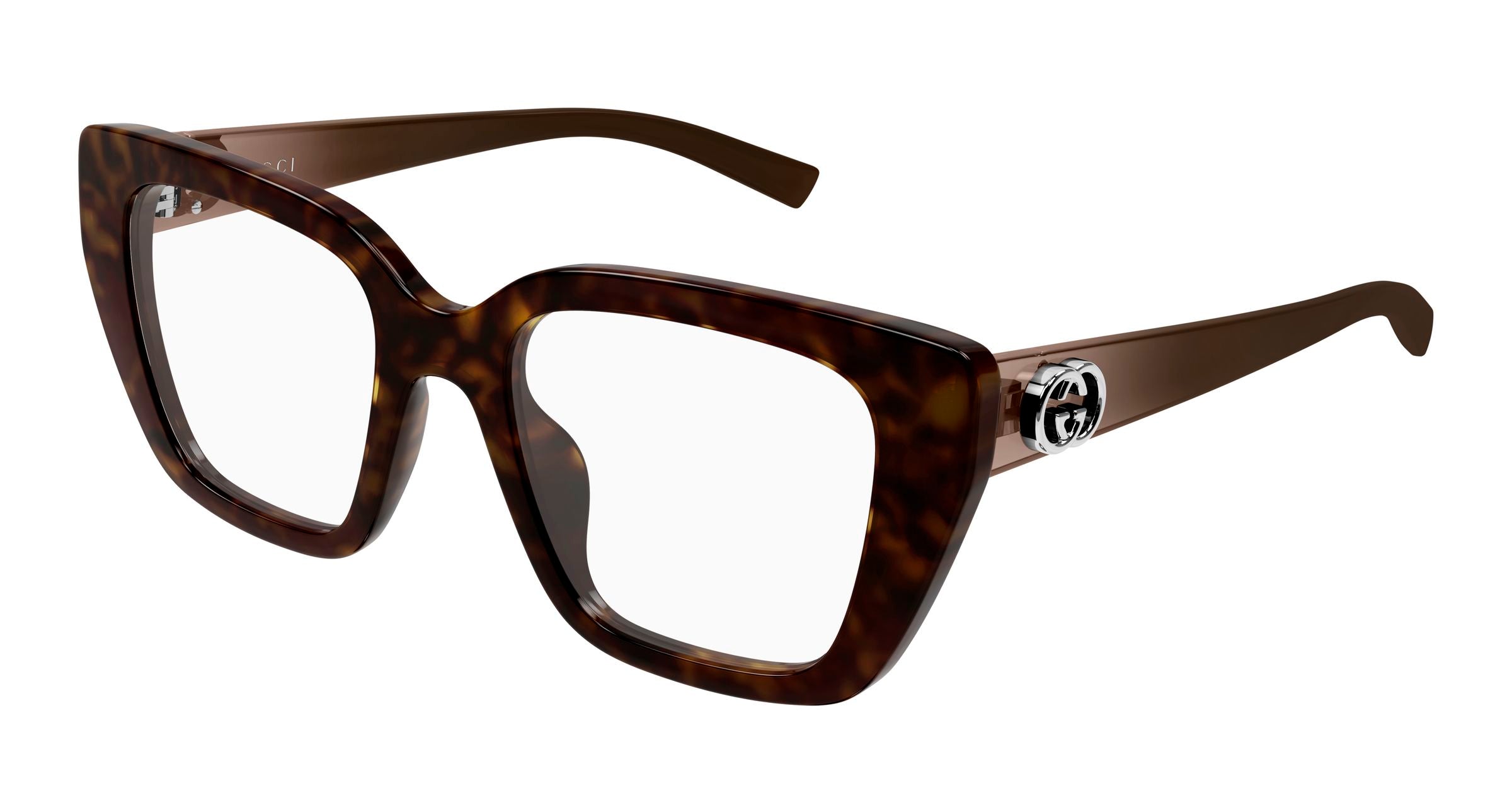 Gucci Donna Gucci GG2028O 002 Montature da vista Iniettato Havana Trasparente Cat Eye Gucci Donna Gucci GG2028O 002 Montature da vista Iniettato Havana Trasparente Cat Eye