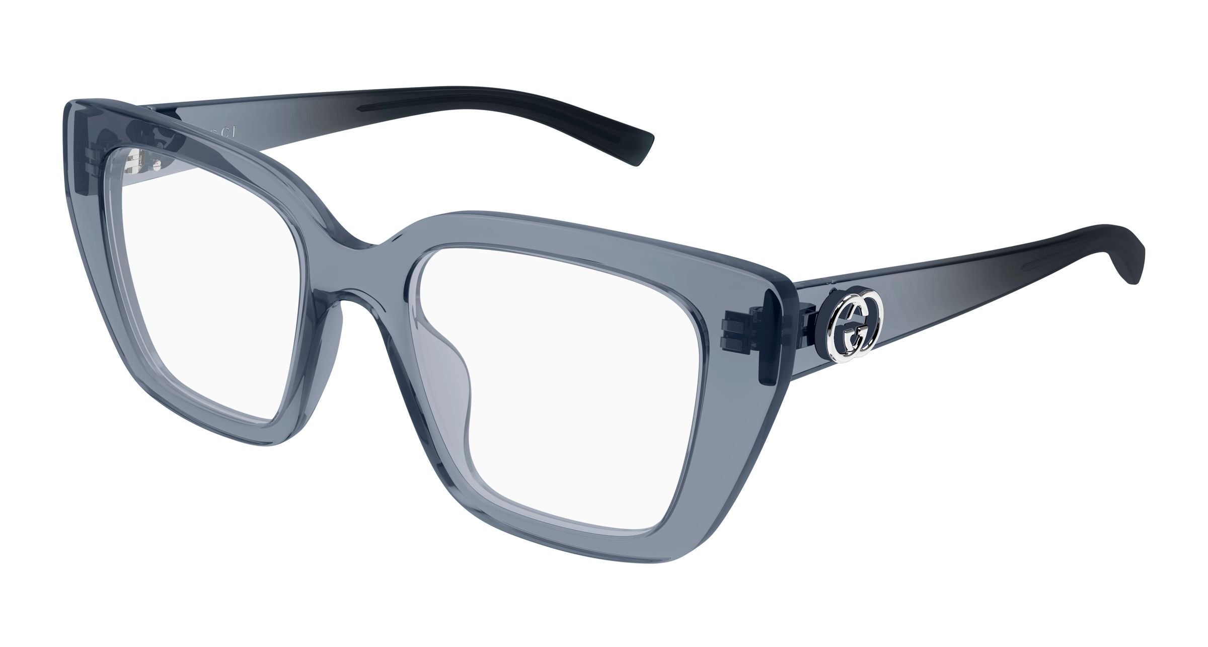 Gucci Donna Gucci GG2028O 003 Montature da vista Iniettato Grigio Trasparente Cat Eye Gucci Donna Gucci GG2028O 003 Montature da vista Iniettato Grigio Trasparente Cat Eye