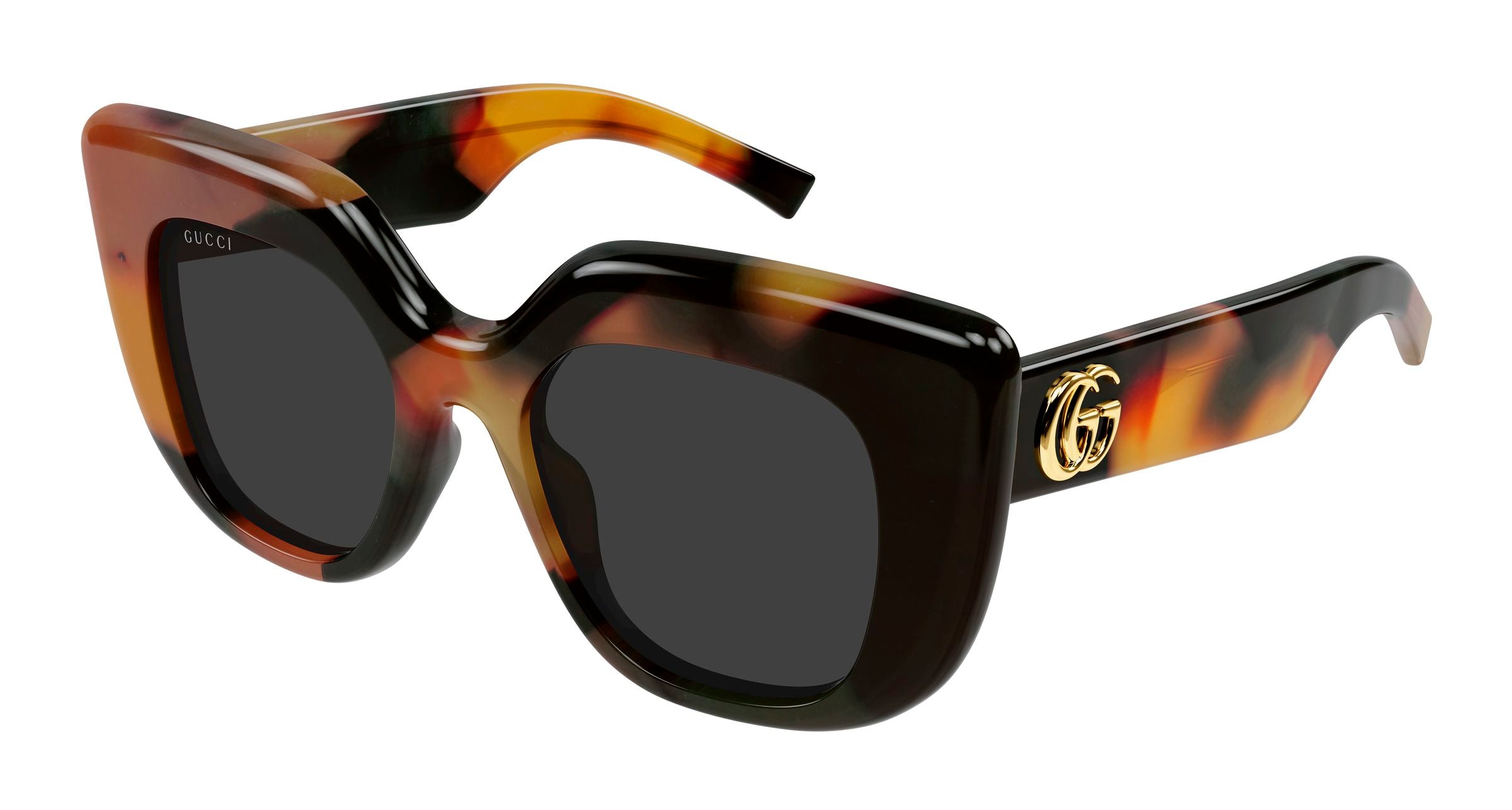 Gucci Donna Gucci GG2030S 002 Occhiali da sole Acetato Havana Grigio Squadrata