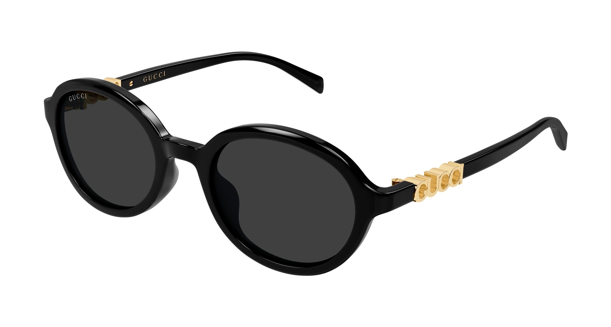 Gucci Donna Gucci GG2033SA 001 Occhiali da sole Acetato Nero Grigio Rotonda