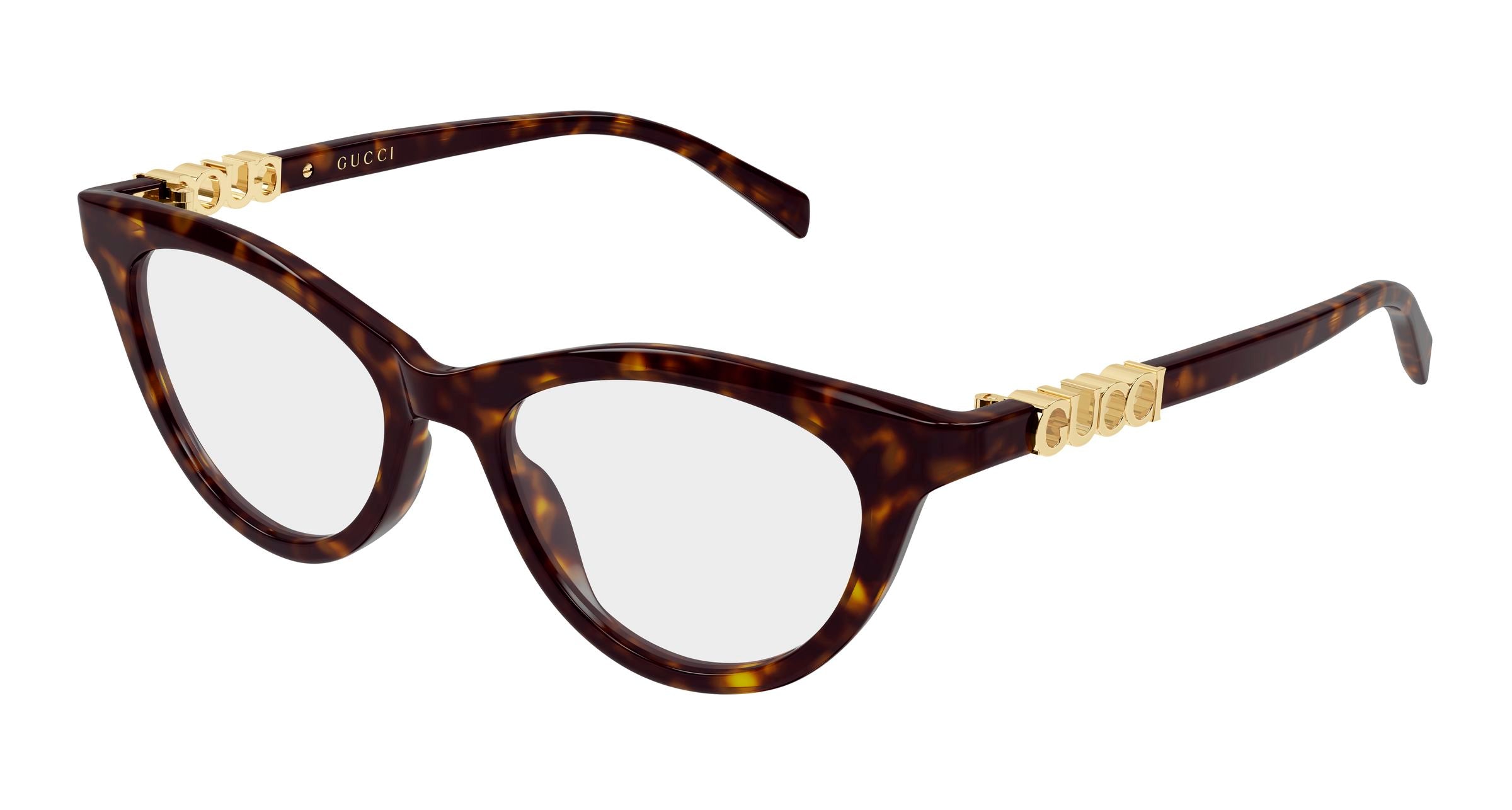 Gucci Donna Gucci GG2034O 002 Montature da vista Acetato Havana Trasparente Cat Eye Gucci Donna Gucci GG2034O 002 Montature da vista Acetato Havana Trasparente Cat Eye