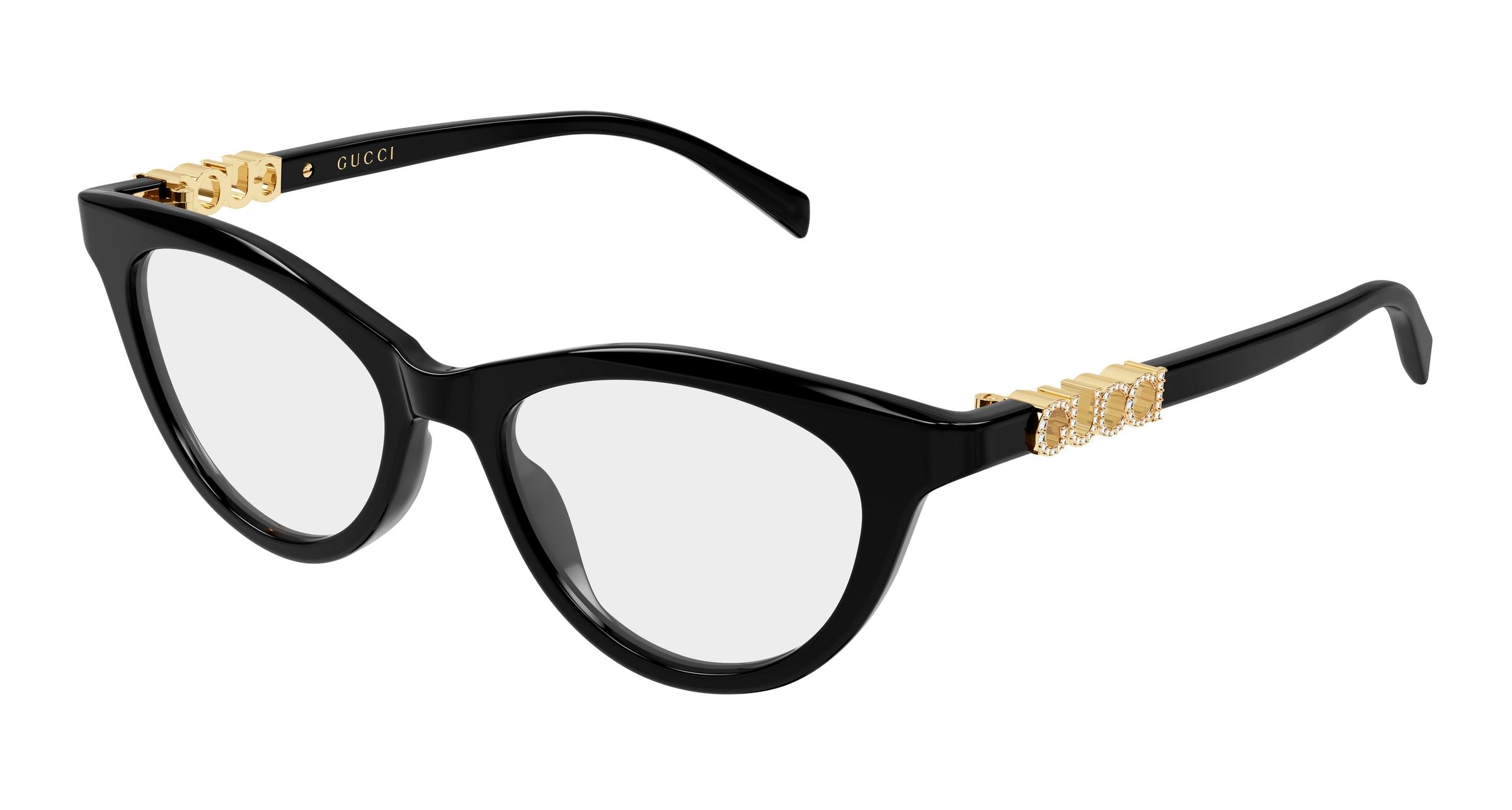 Gucci Donna Gucci GG2034O 005 Montature da vista Acetato Nero Trasparente Cat Eye Gucci Donna Gucci GG2034O 005 Montature da vista Acetato Nero Trasparente Cat Eye