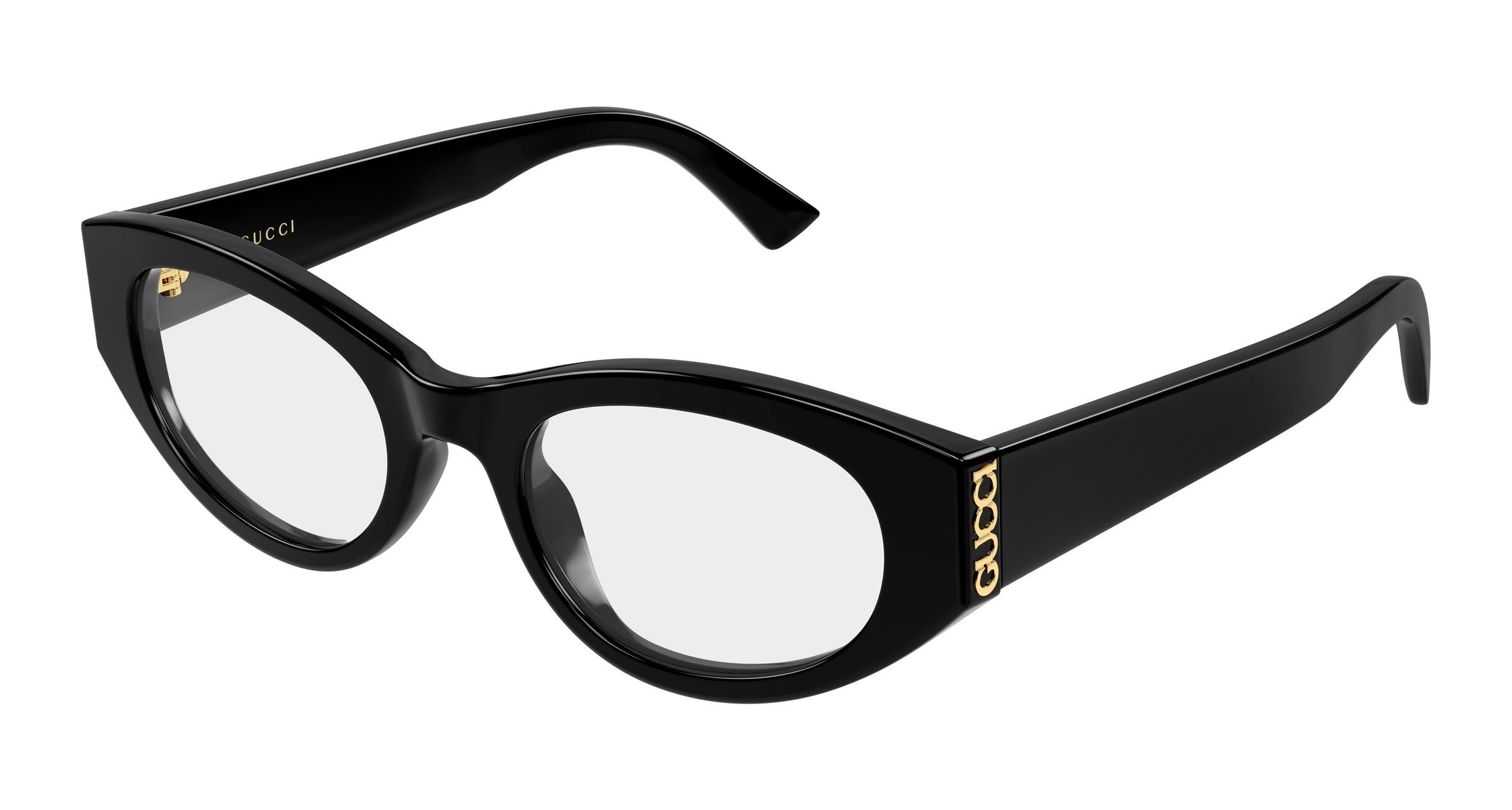 Gucci Donna Gucci GG2041O 001 Montature da vista Acetato Nero Trasparente Rotonda