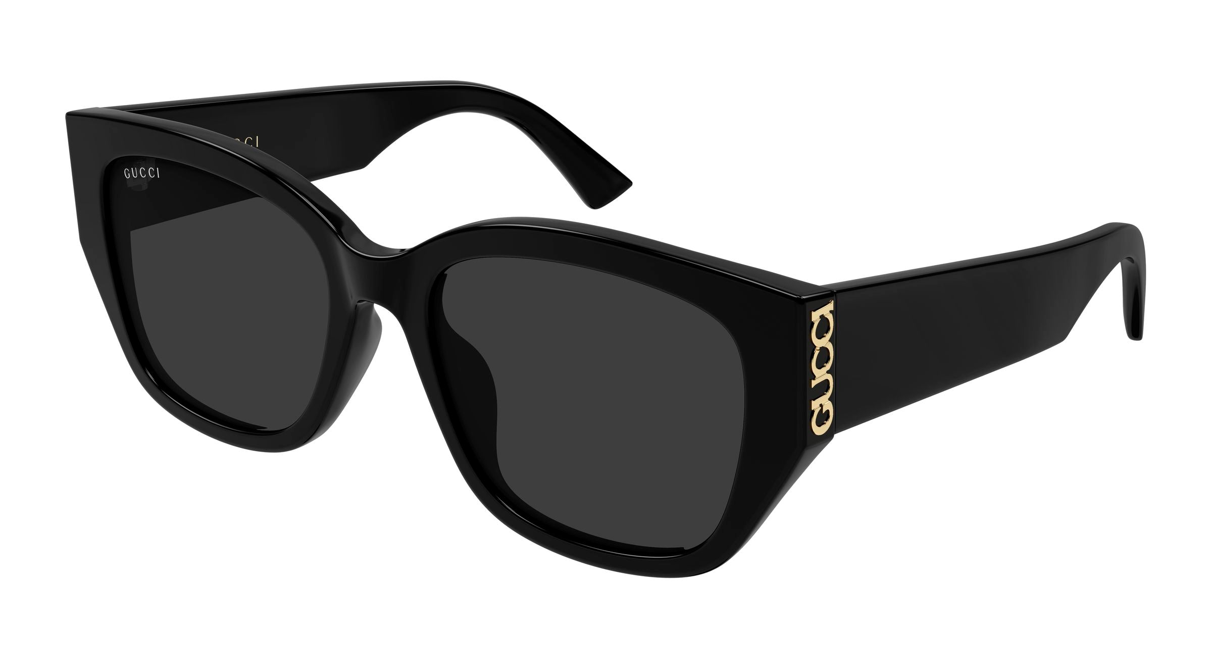 Gucci Donna Gucci GG2043SA 001 Occhiali da sole Acetato Nero Grigio Rotonda