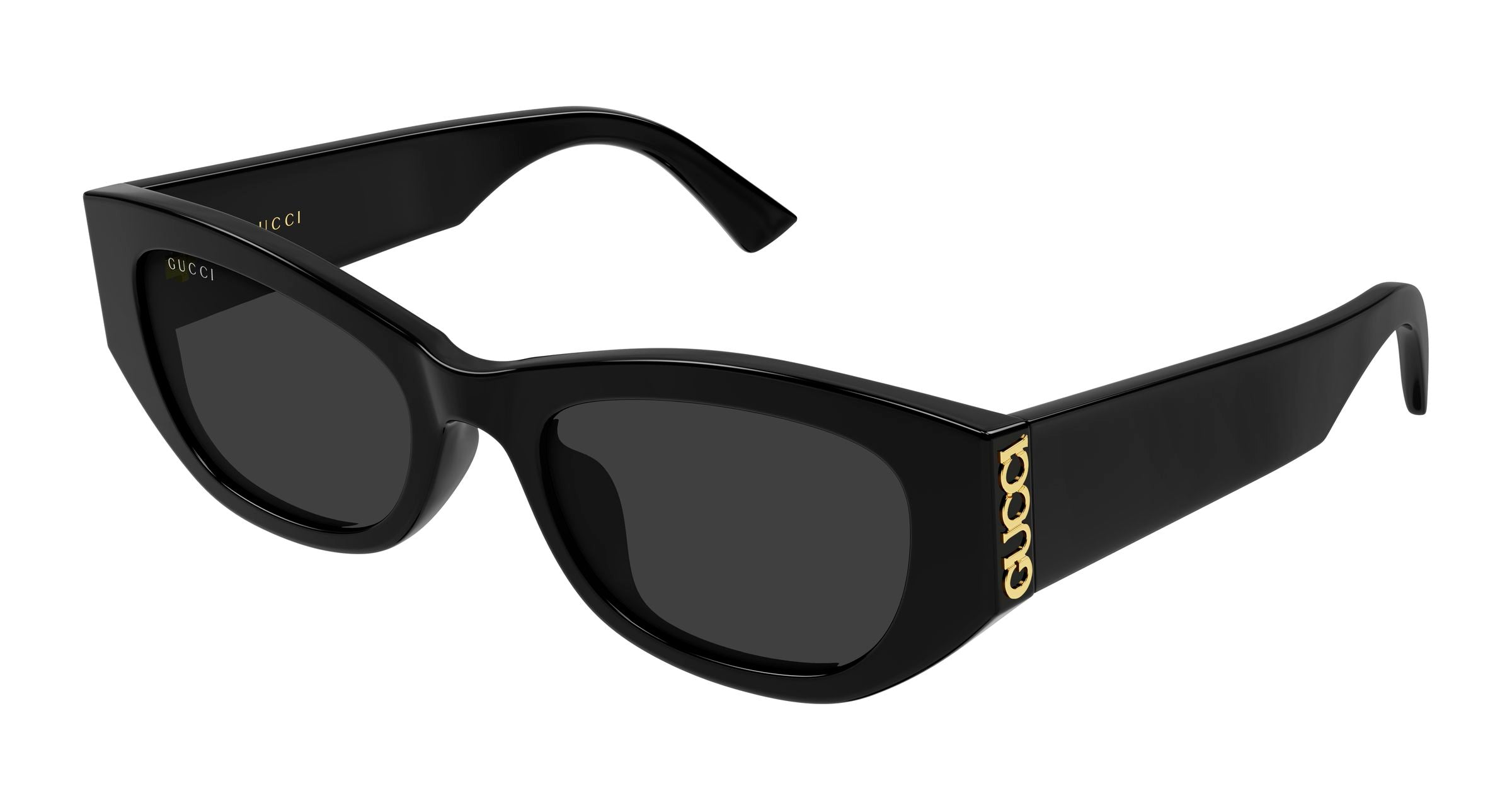 Gucci Donna Gucci GG2044SA 001 Occhiali da sole Acetato Nero Grigio Cat Eye