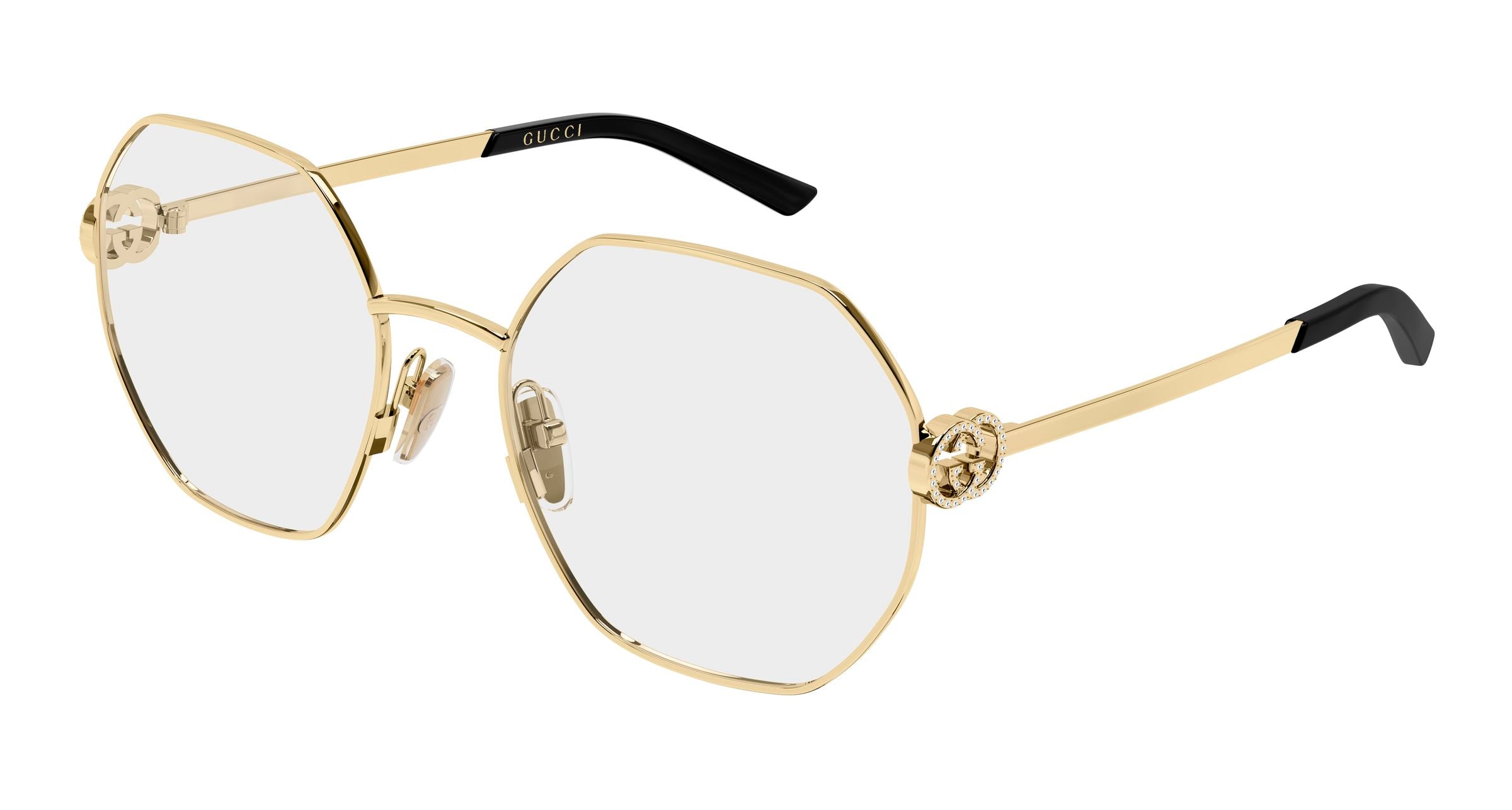 Gucci Donna Gucci GG2048O 006 Montature da vista Metallo Oro Trasparente Geometrica
