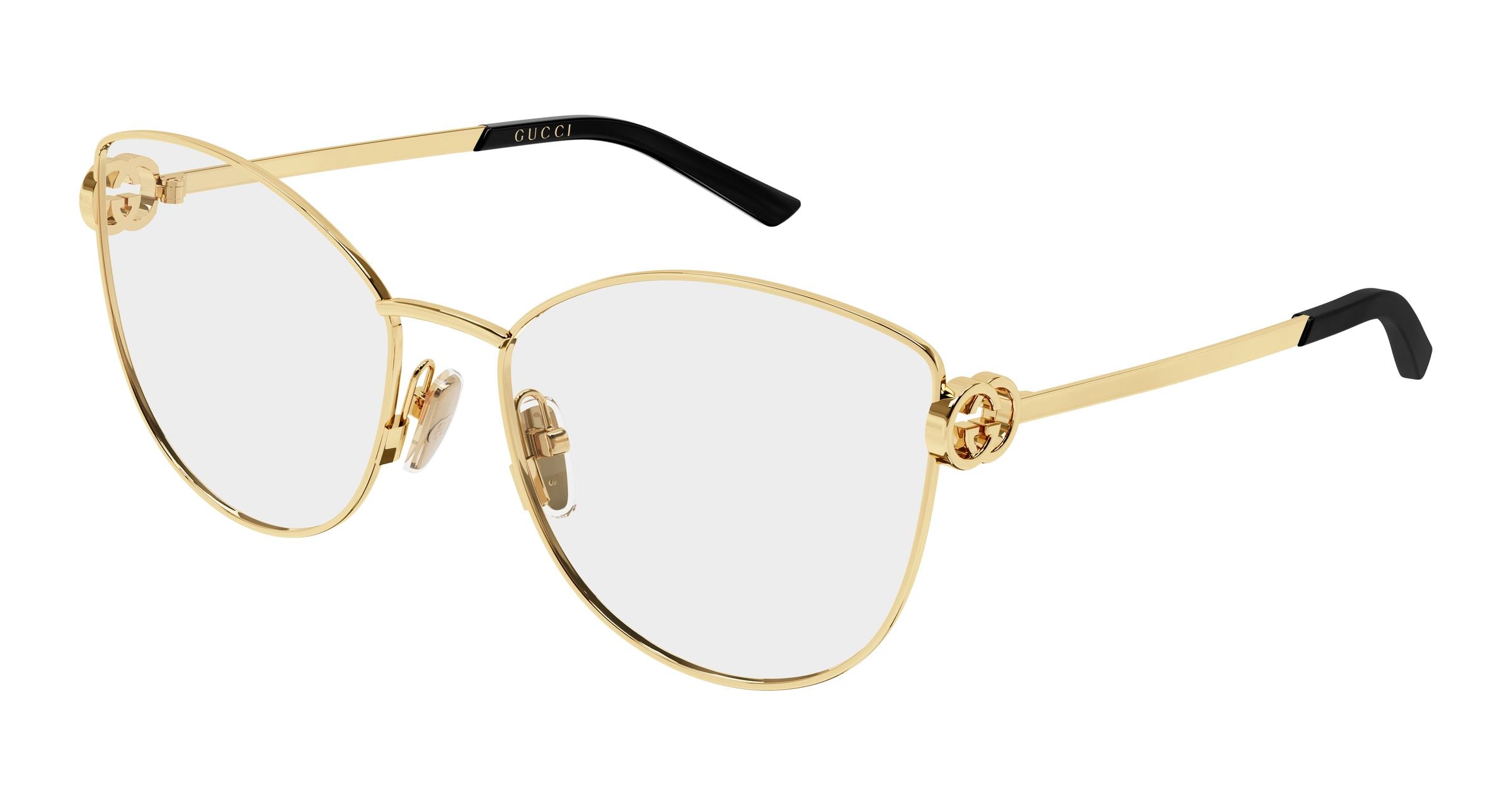 Gucci Donna Gucci GG2049O 001 Montature da vista Metallo Oro Trasparente Farfalla Gucci Donna Gucci GG2049O 001 Montature da vista Metallo Oro Trasparente Farfalla