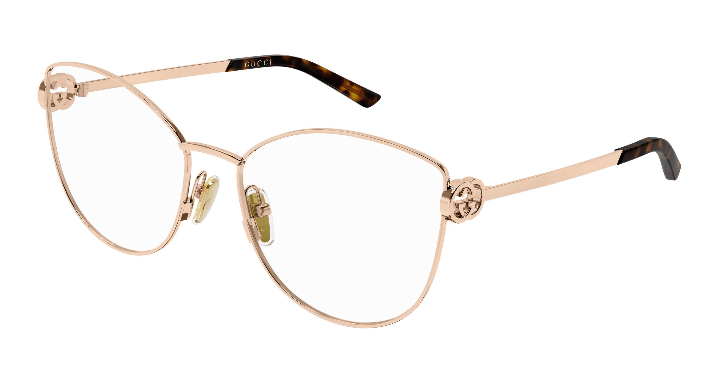 Gucci Donna Gucci GG2049O 004 Montature da vista Metallo Oro Trasparente Farfalla