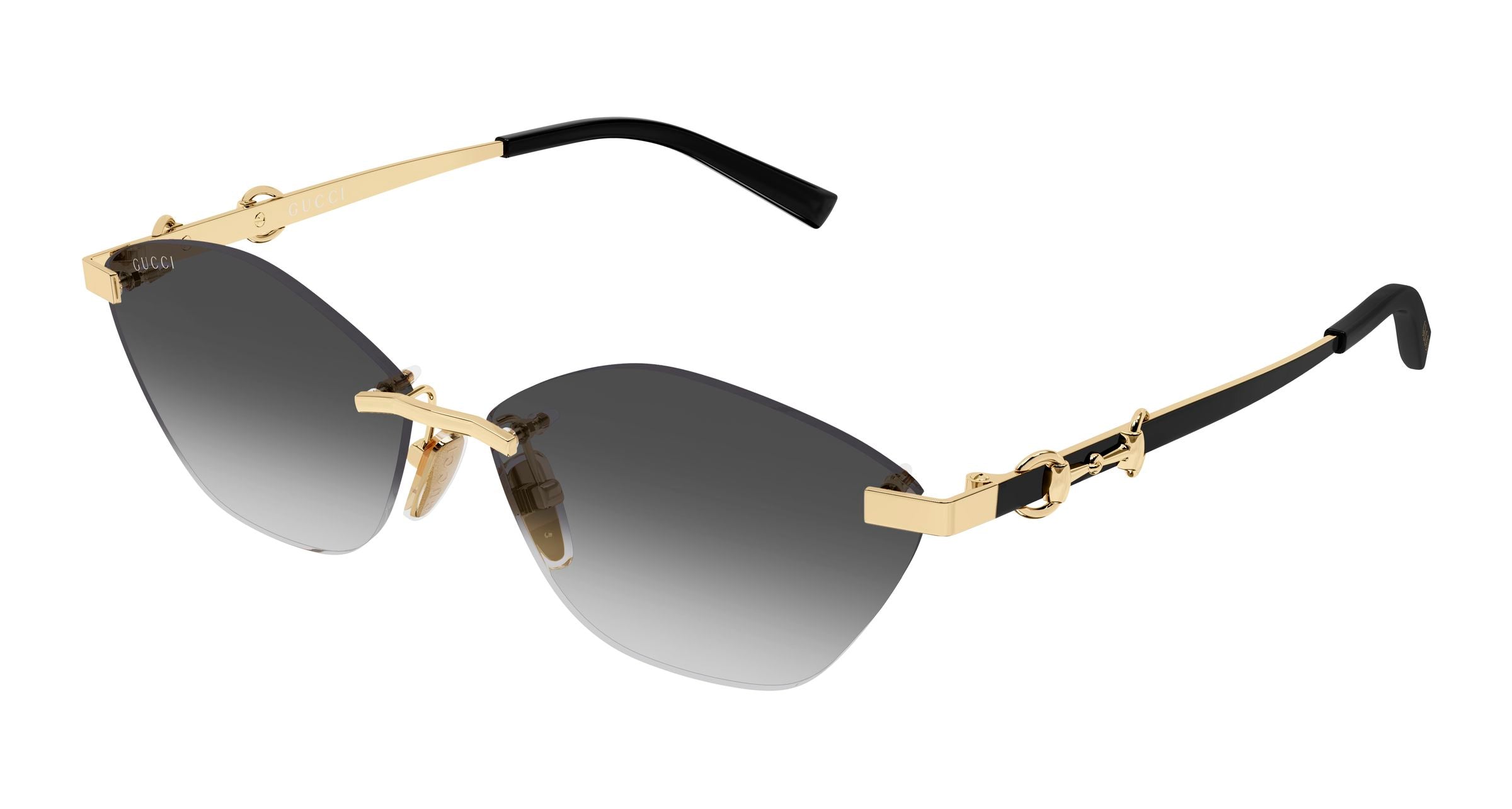 Gucci Donna Gucci GG2050S 001 Occhiali da sole Metallo Oro Grigio Cat Eye