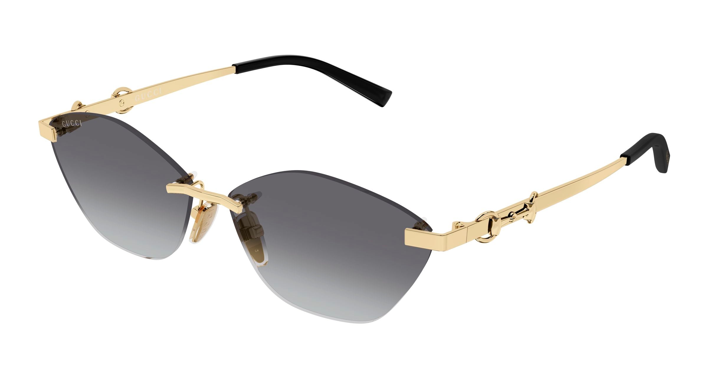Gucci Donna Gucci GG2050S 002 Occhiali da sole Metallo Oro Grigio Cat Eye
