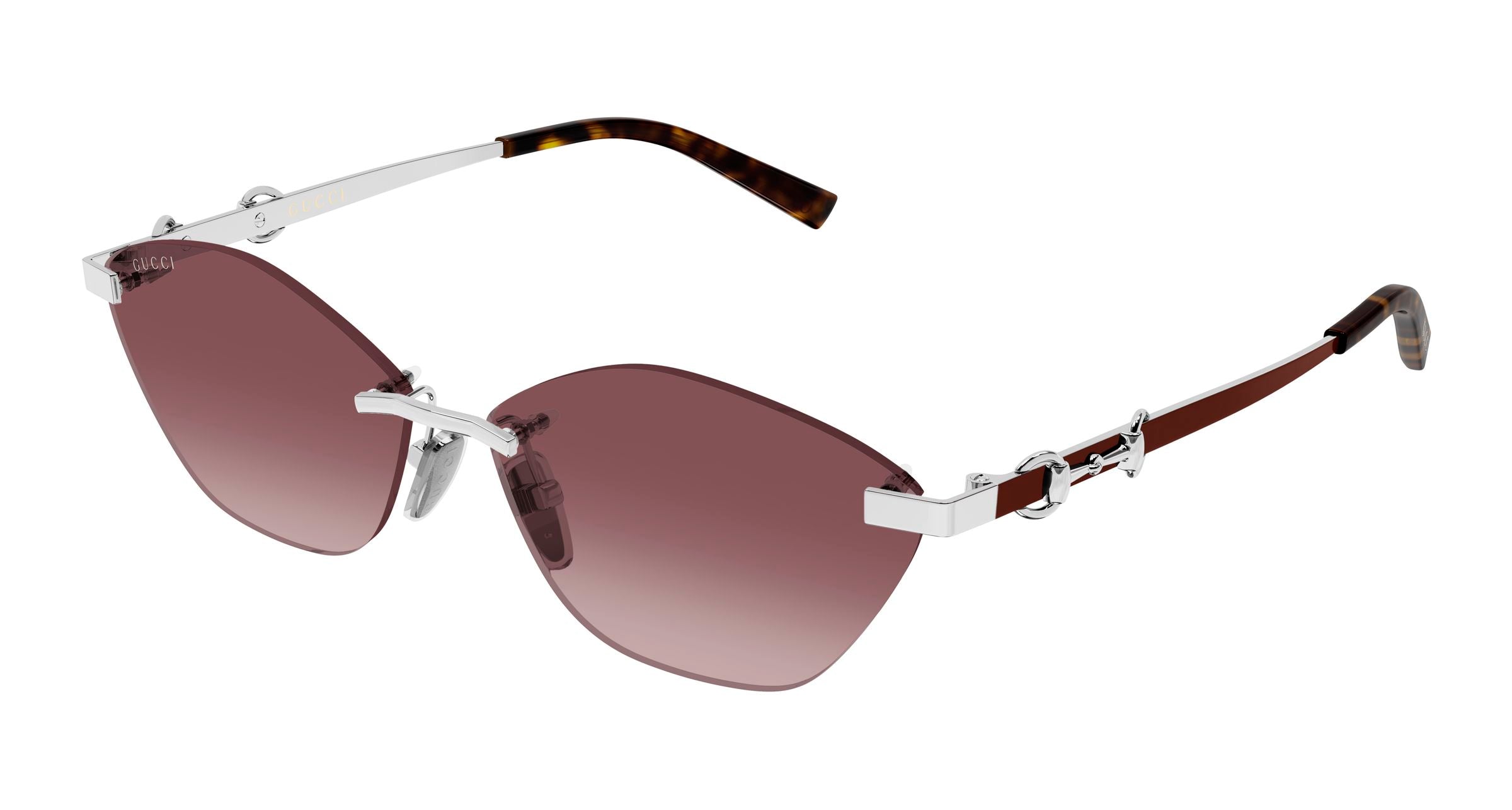 Gucci Donna Gucci GG2050S 003 Occhiali da sole Metallo Argento Rosso Cat Eye Gucci Donna Gucci GG2050S 003 Occhiali da sole Metallo Argento Rosso Cat Eye