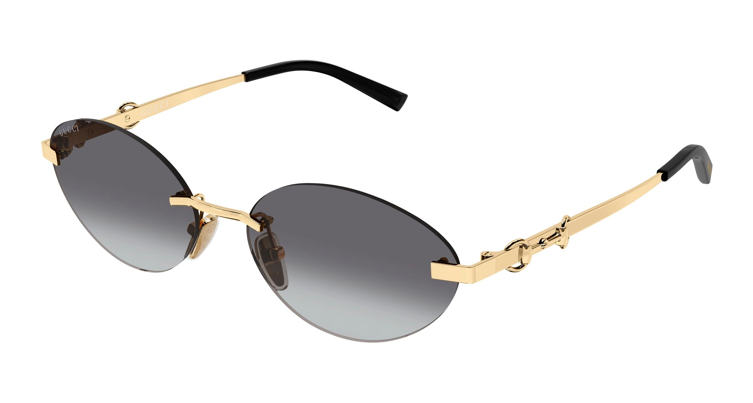 Gucci Donna Gucci GG2051S 002 Occhiali da sole Metallo Oro Grigio Rotonda Gucci Donna Gucci GG2051S 002 Occhiali da sole Metallo Oro Grigio Rotonda