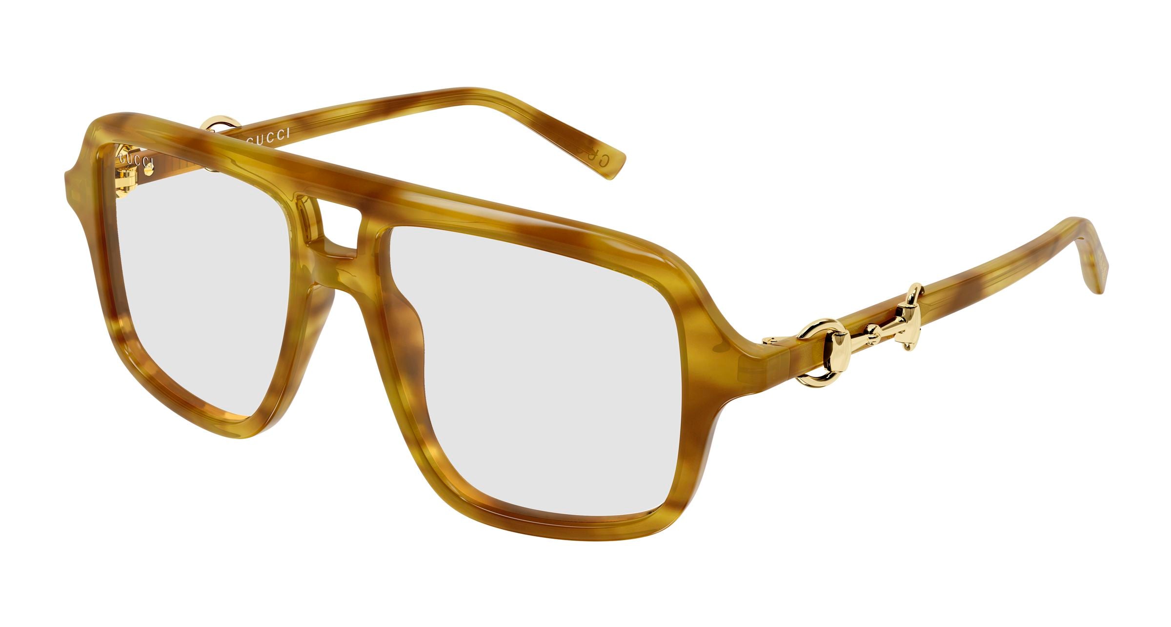 Gucci Donna Gucci GG2052S 012 Occhiali da sole Acetato Havana Trasparente Pilot