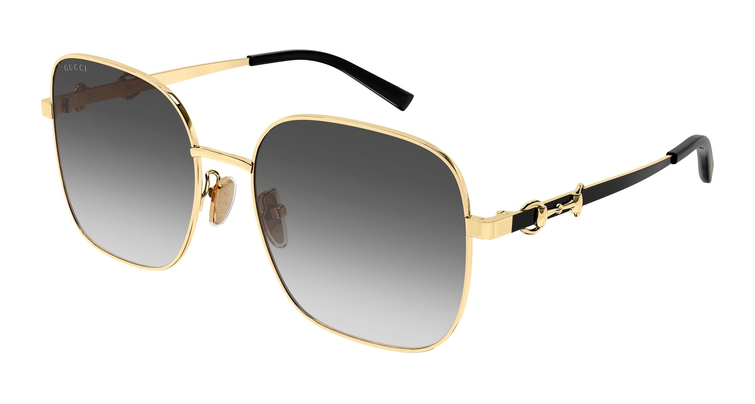 Gucci Donna Gucci GG2053S 001 Occhiali da sole Metallo Oro Grigio Squadrata