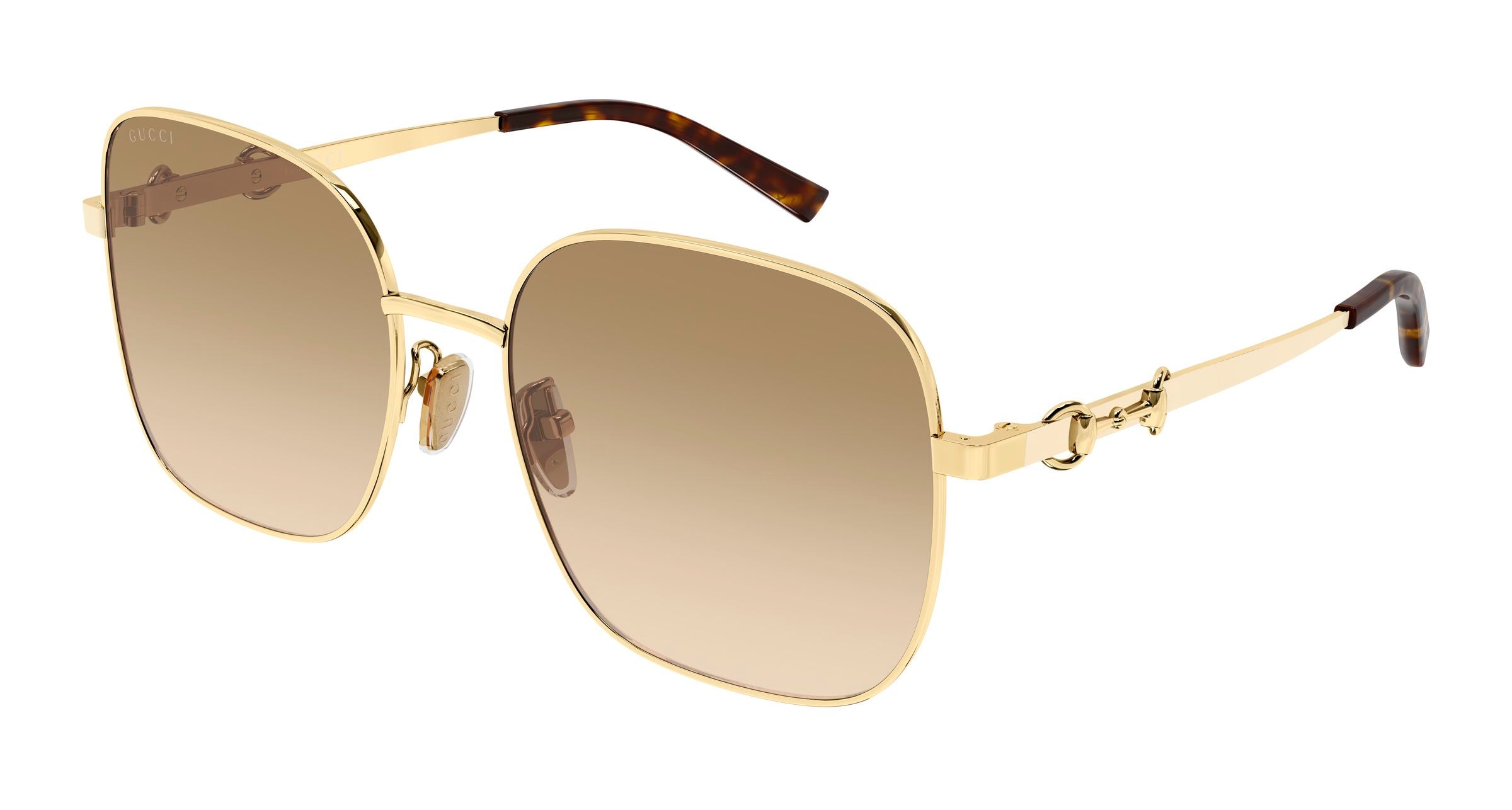 Gucci Donna Gucci GG2053S 004 Occhiali da sole Metallo Oro Marrone Squadrata Gucci Donna Gucci GG2053S 004 Occhiali da sole Metallo Oro Marrone Squadrata