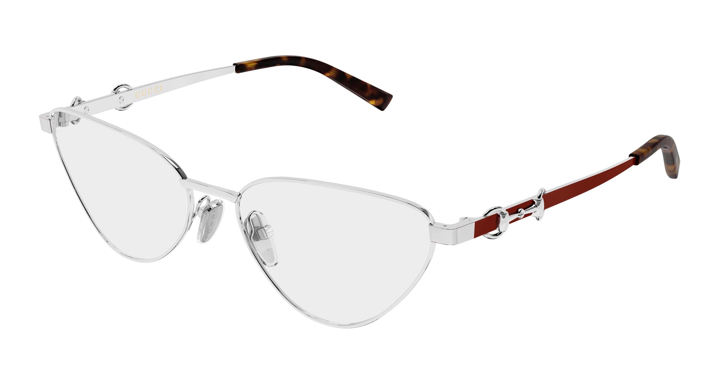 Gucci Donna Gucci GG2054O 003 Montature da vista Metallo Argento Trasparente Cat Eye
