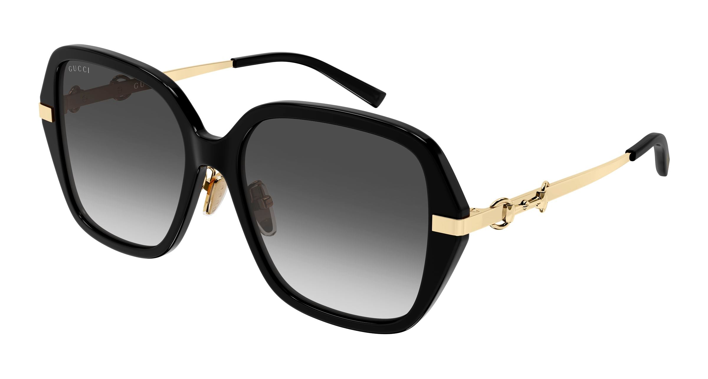 Gucci Donna Gucci GG2055SA 001 Occhiali da sole Acetato Nero Grigio Squadrata