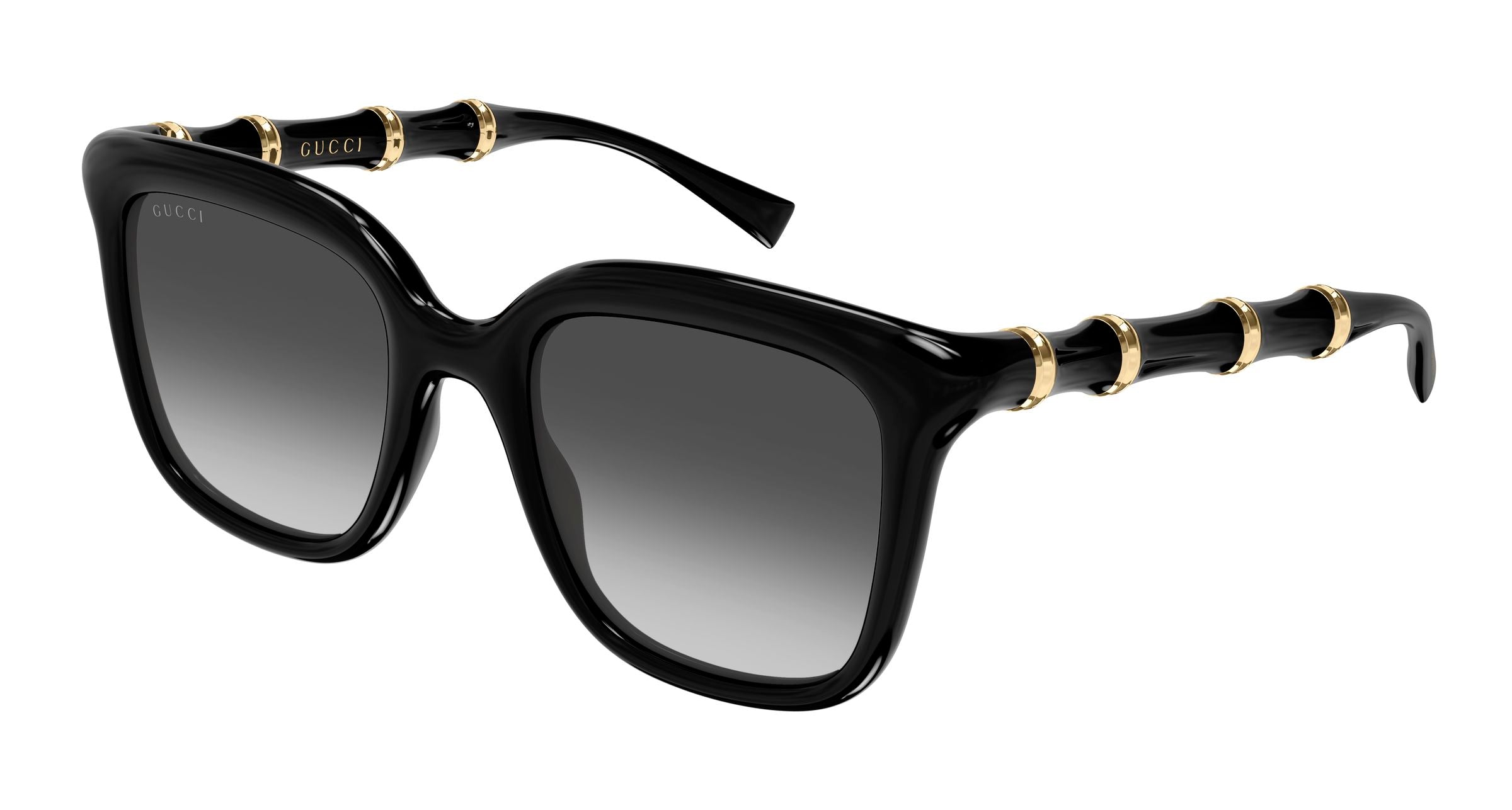 Gucci Donna Gucci GG2058S 001 Occhiali da sole Iniettato Nero Grigio Squadrata