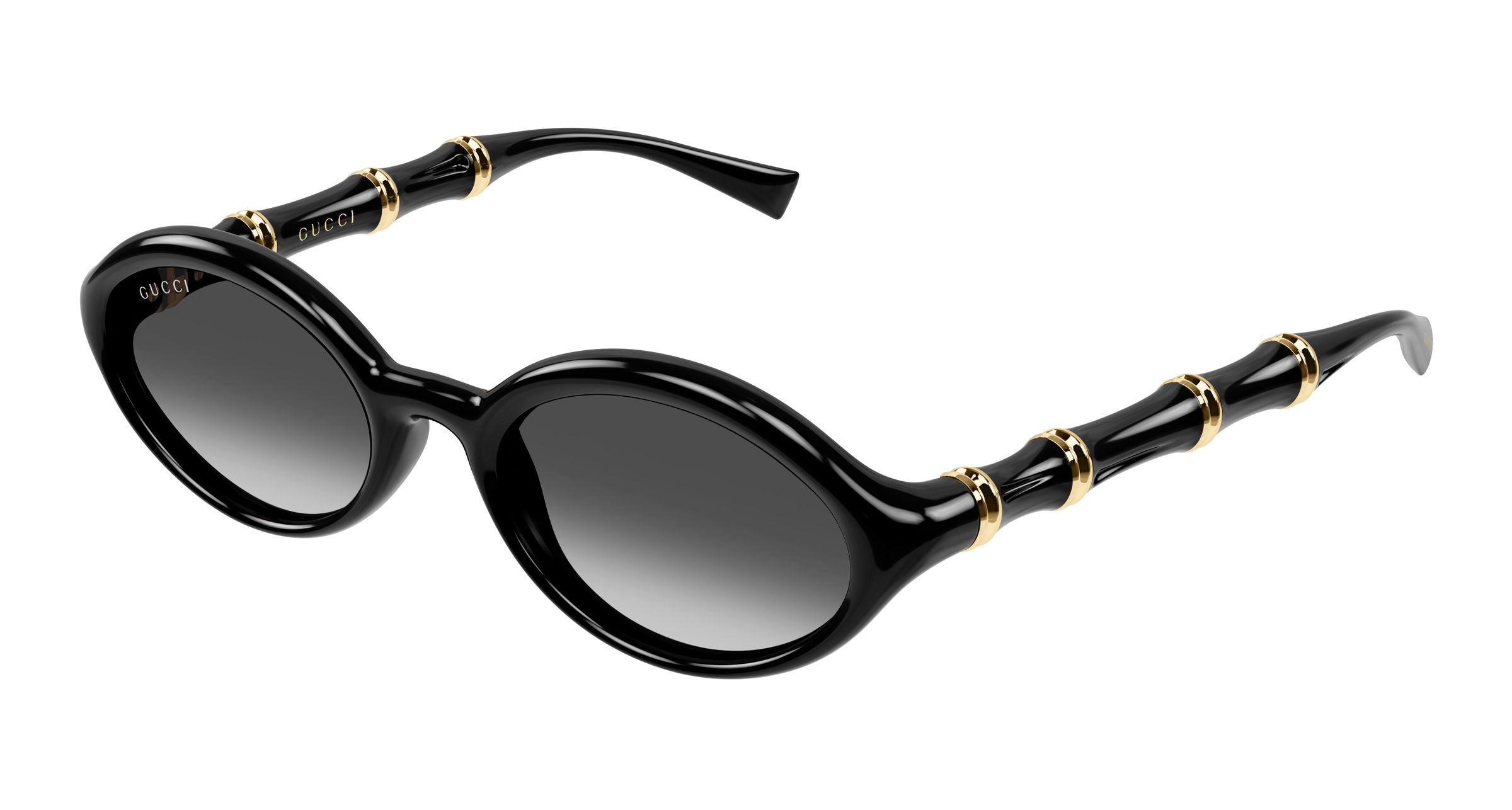 Gucci Donna Gucci GG2059S 001 Occhiali da sole Iniettato Nero Grigio Rotonda
