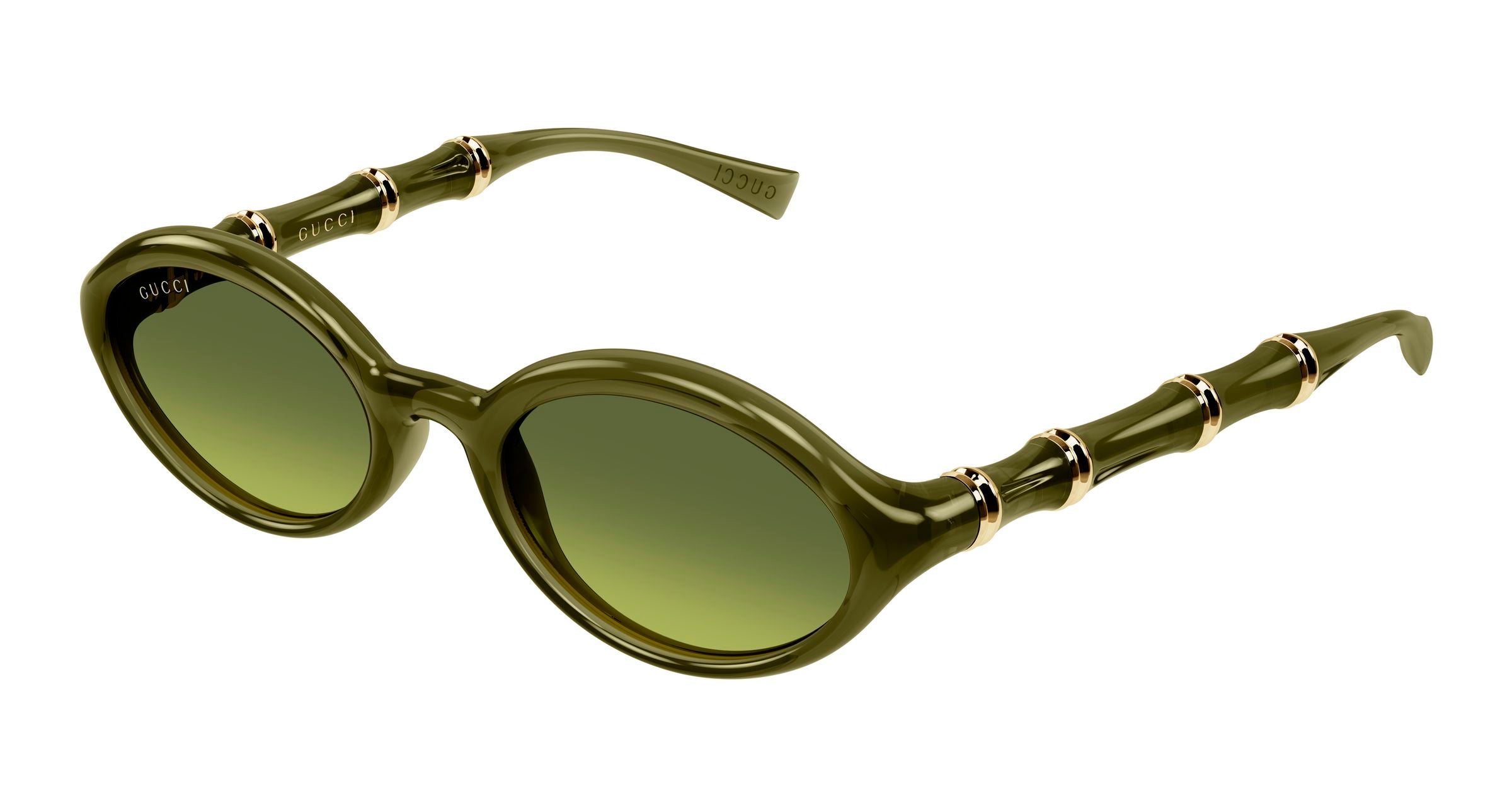 Gucci Donna Gucci GG2059S 004 Occhiali da sole Iniettato Verde Verde Rotonda