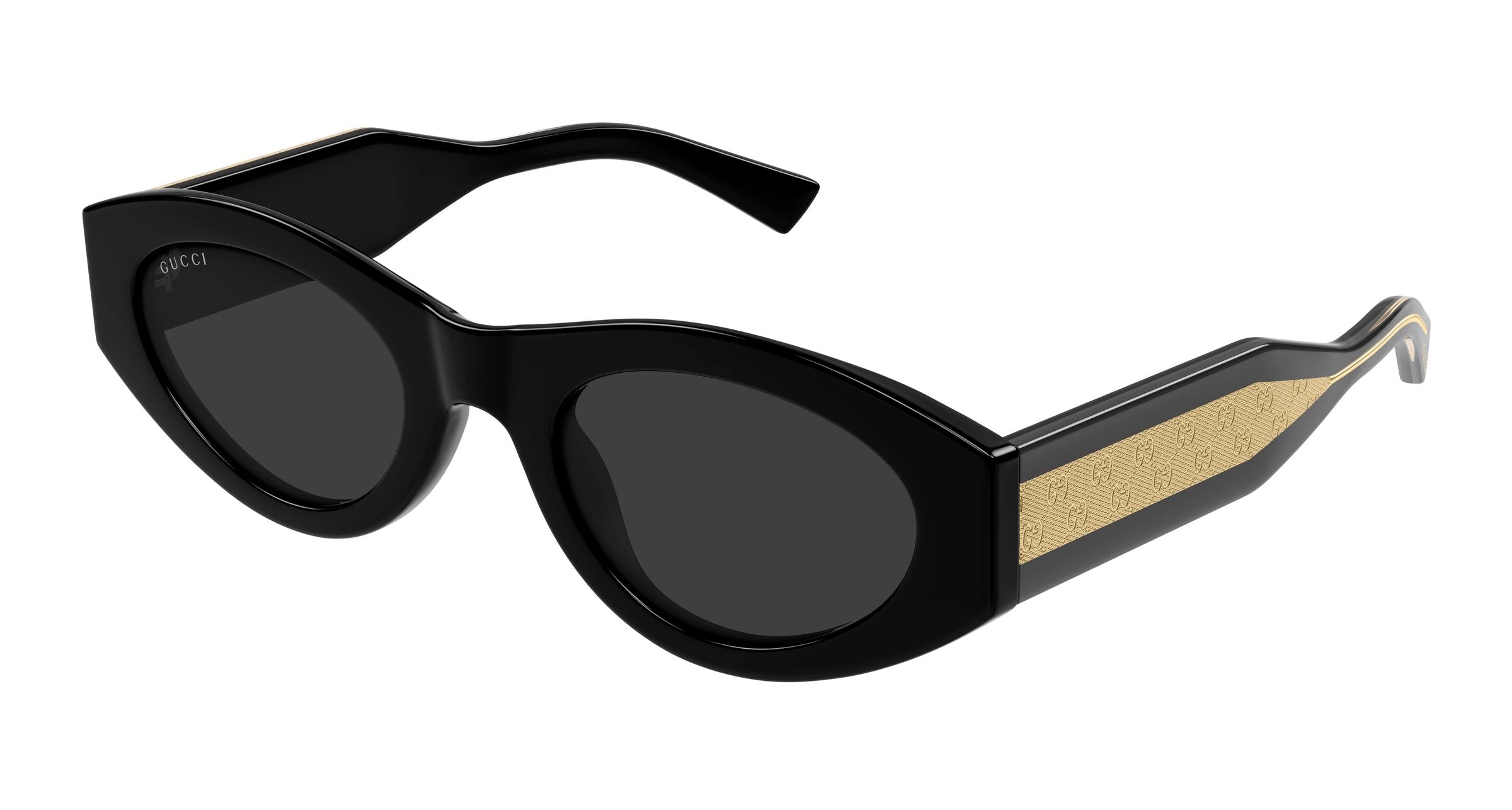 Gucci Donna Gucci GG2065S 001 Occhiali da sole Acetato Nero Grigio Rotonda