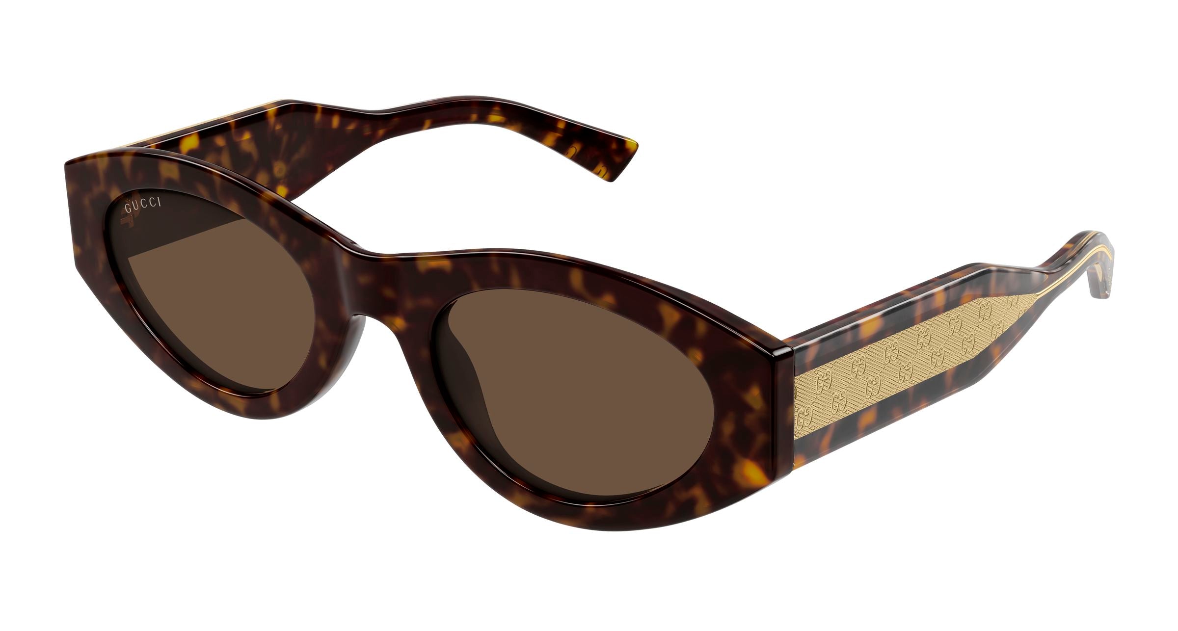 Gucci Donna Gucci GG2065S 002 Occhiali da sole Acetato Havana Marrone Rotonda
