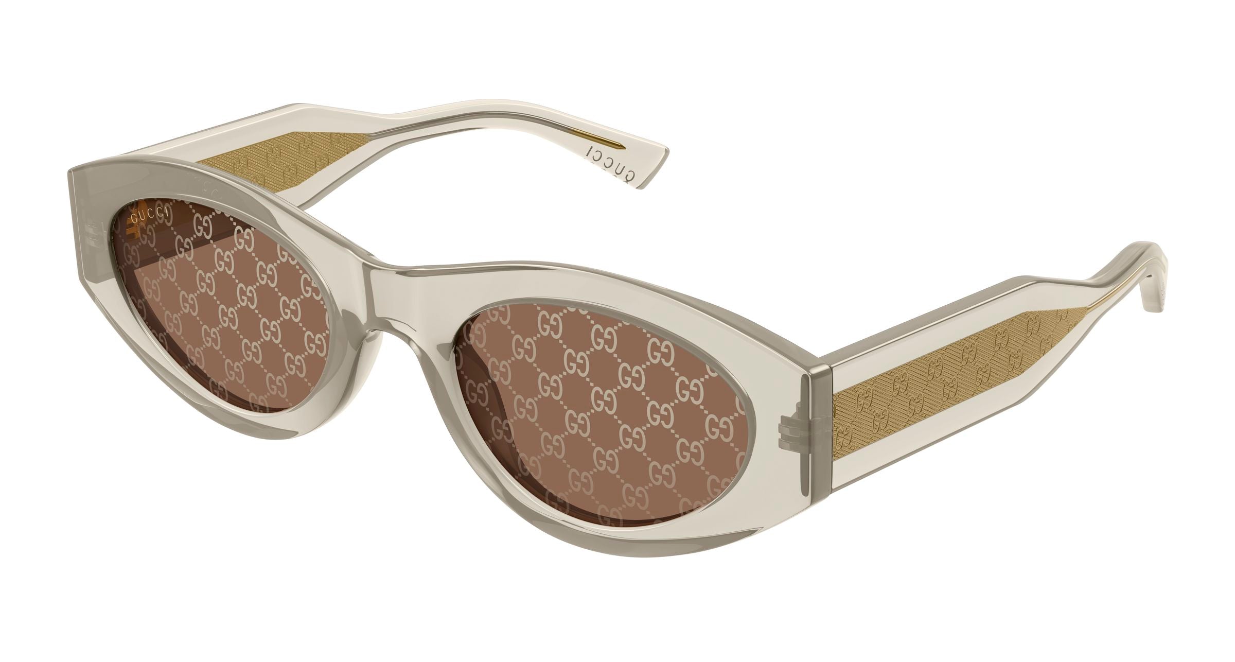 Gucci Donna Gucci GG2065S 003 Occhiali da sole Acetato Giallo Marrone Rotonda