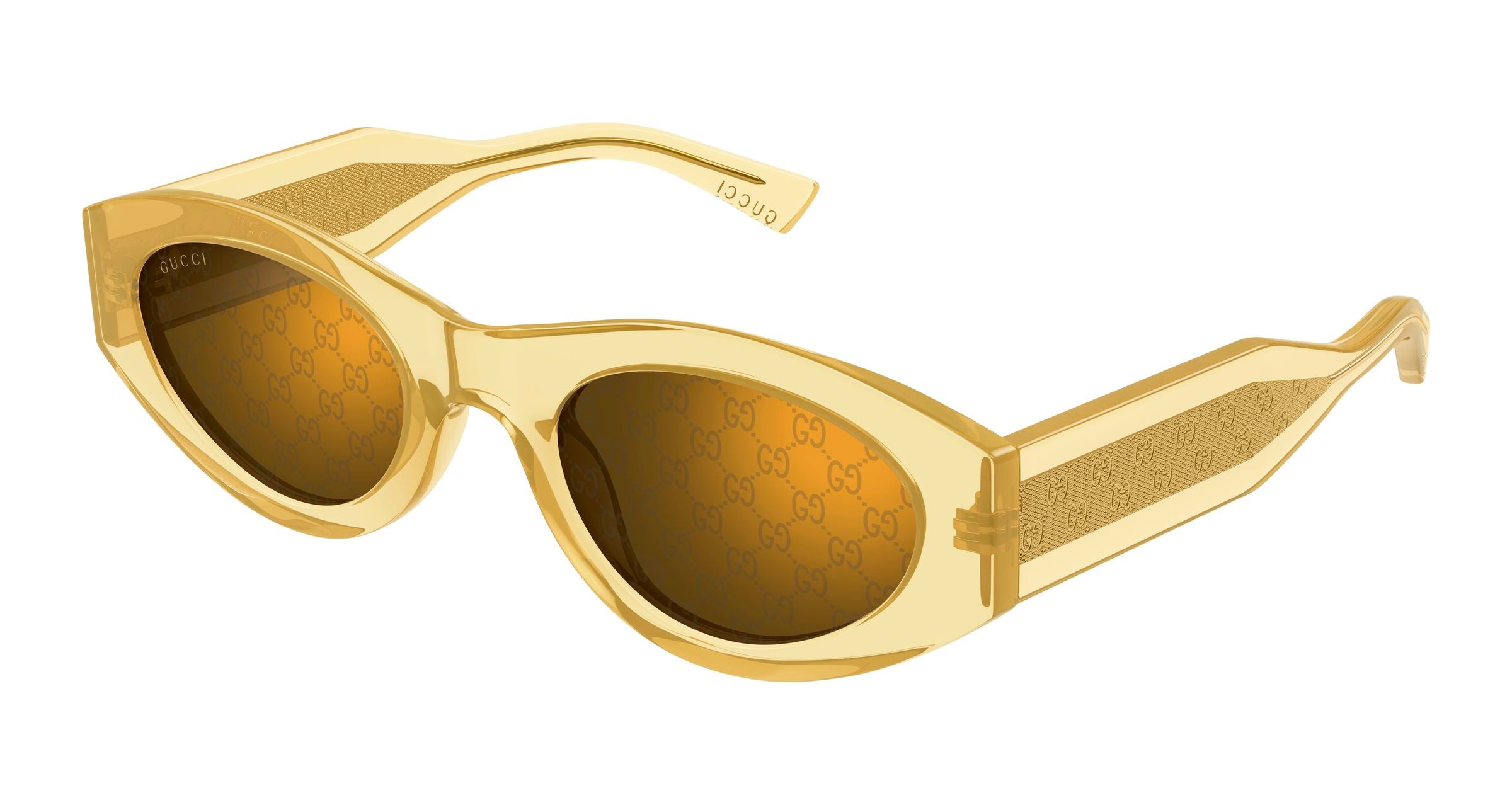 Gucci Donna Gucci GG2065S 004 Occhiali da sole Acetato Giallo Marrone Rotonda